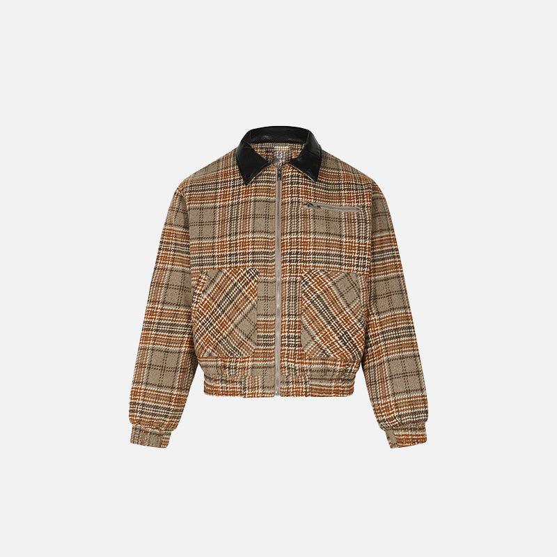 Loose Retro Plaid Striped Jacket - tntwear1