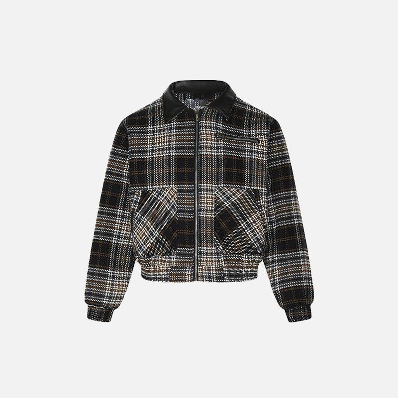 Loose Retro Plaid Striped Jacket - tntwear1