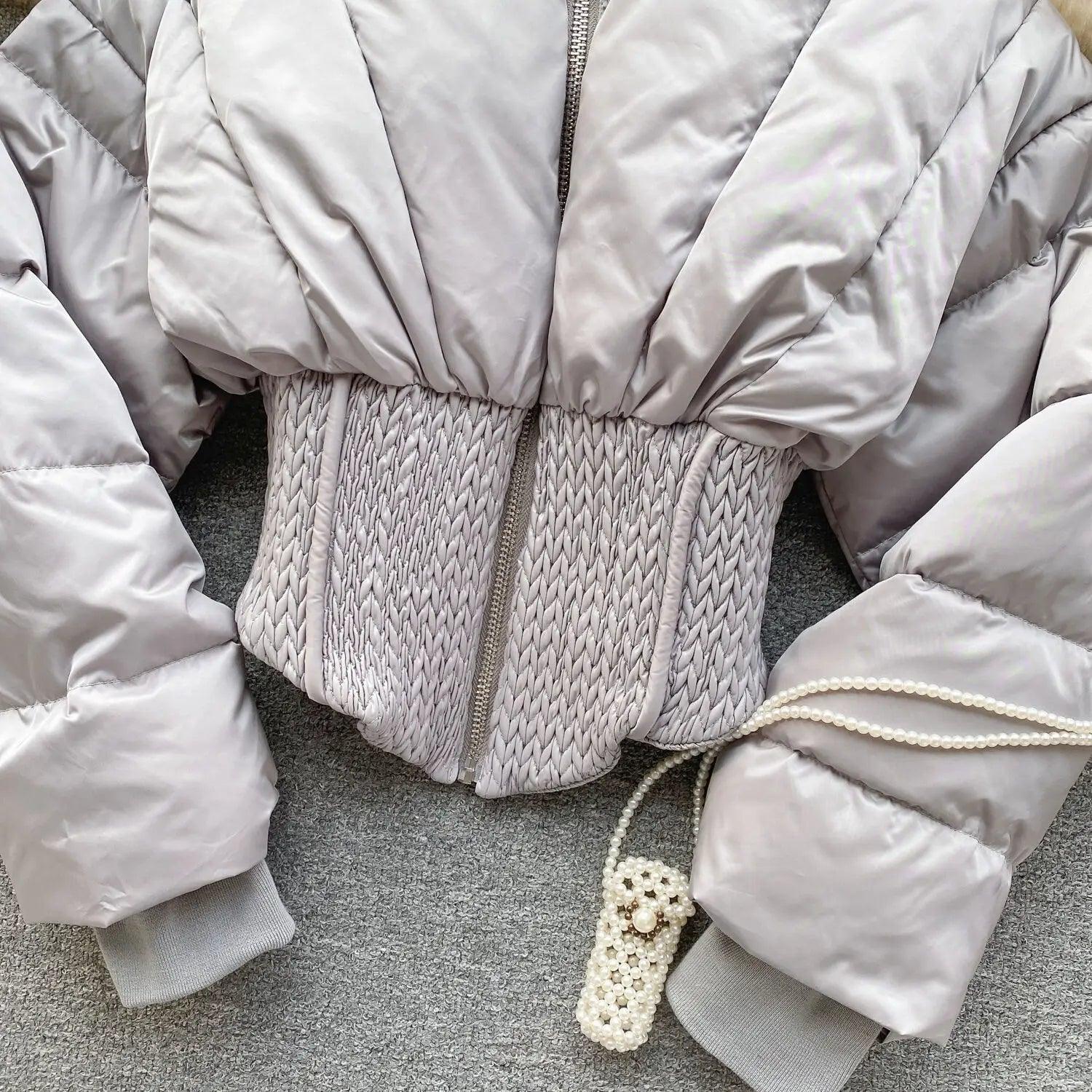 Fashion New Items Women's Spliced Warm Coat Autumn Trendy Stand Collar Zipper Cotton-padded Jacket Female - tntwear1