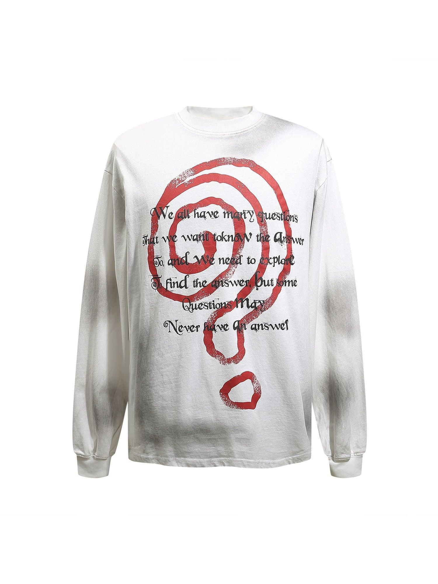 Tntwear Spray Long Sleeve Street Hip-Hop T-shirt