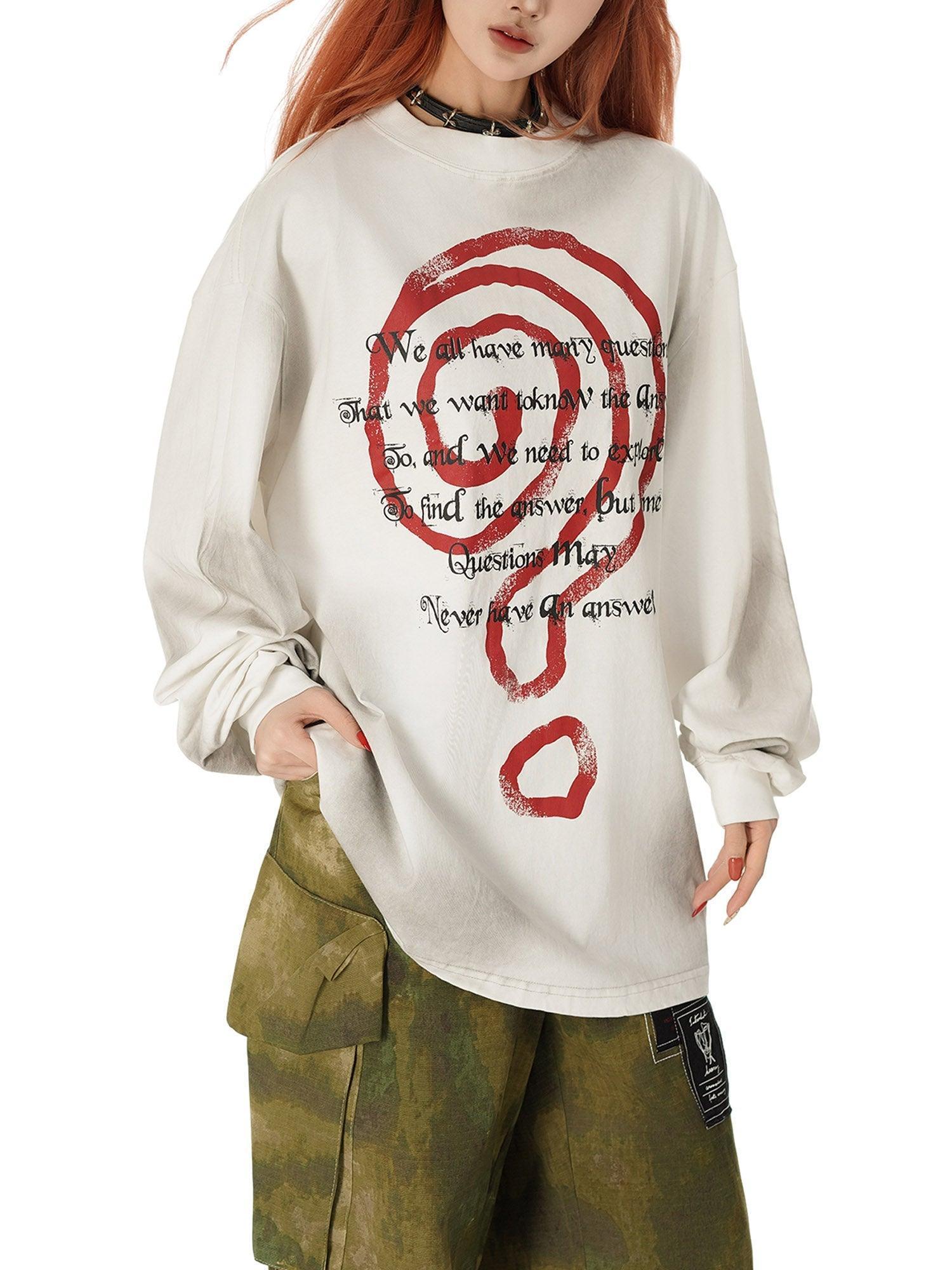 Tntwear Spray Long Sleeve Street Hip-Hop T-shirt