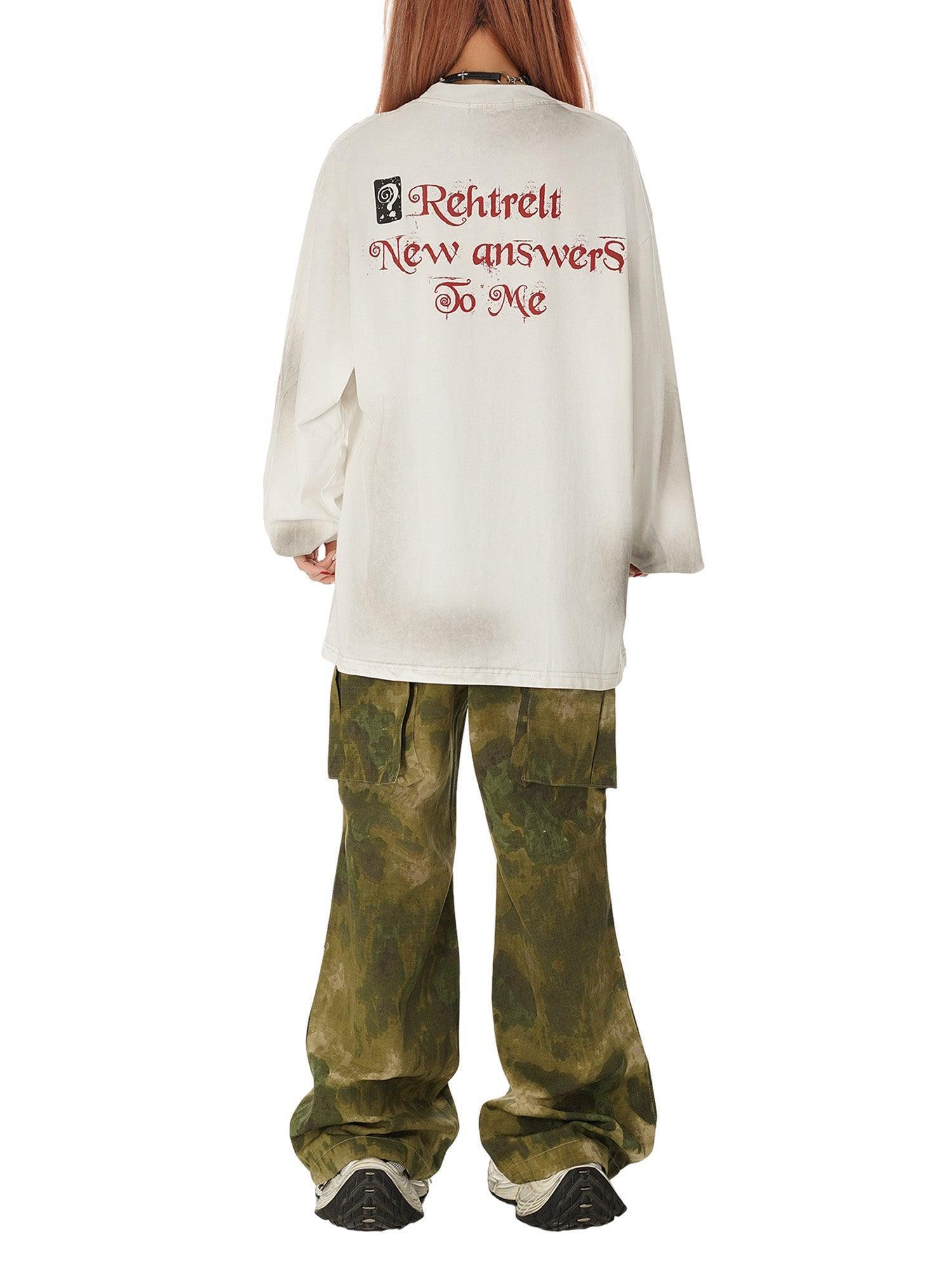 Tntwear Spray Long Sleeve Street Hip-Hop T-shirt