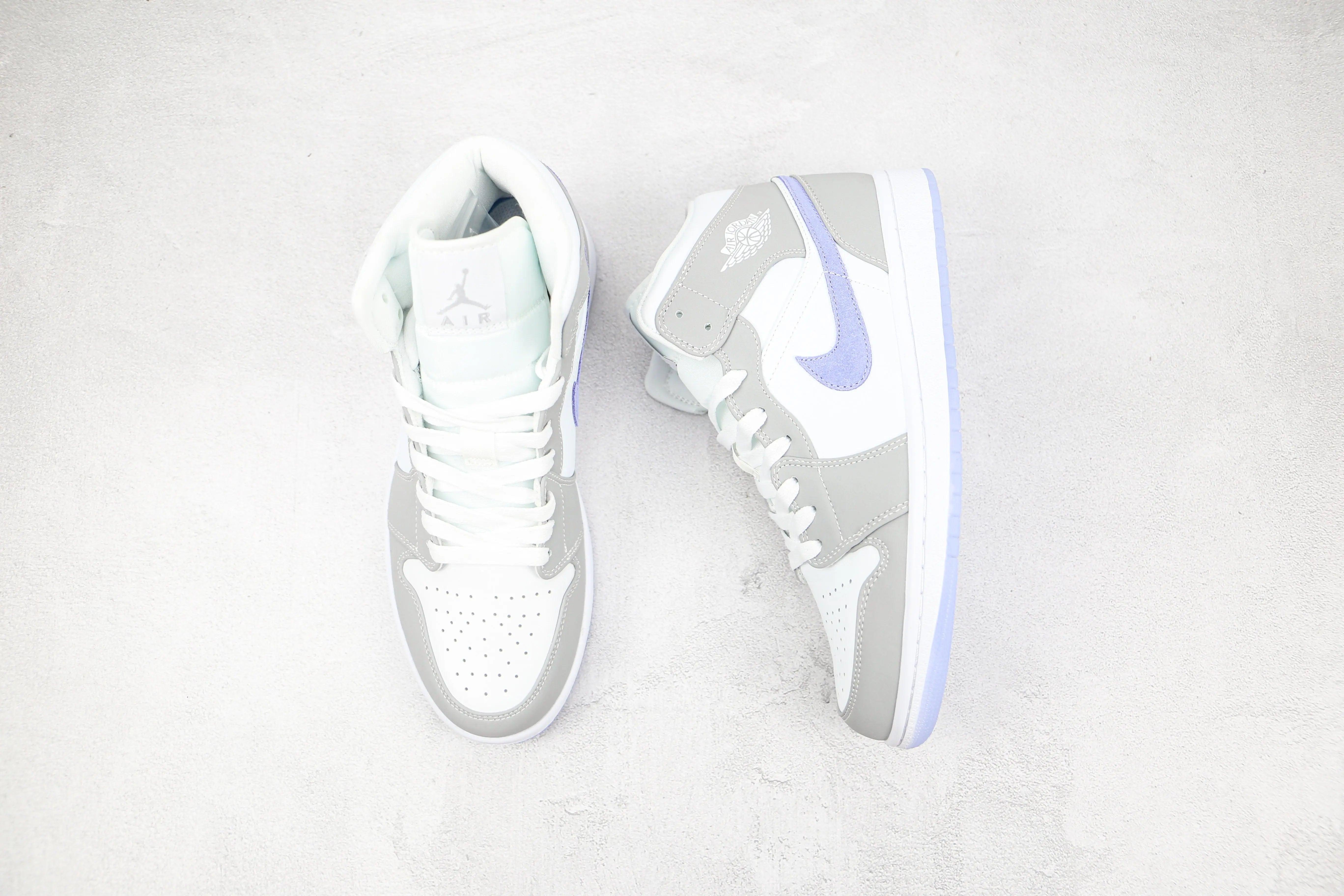 Custom Air Jordan 1 Mid Wolf Grey High Q - tntwear1