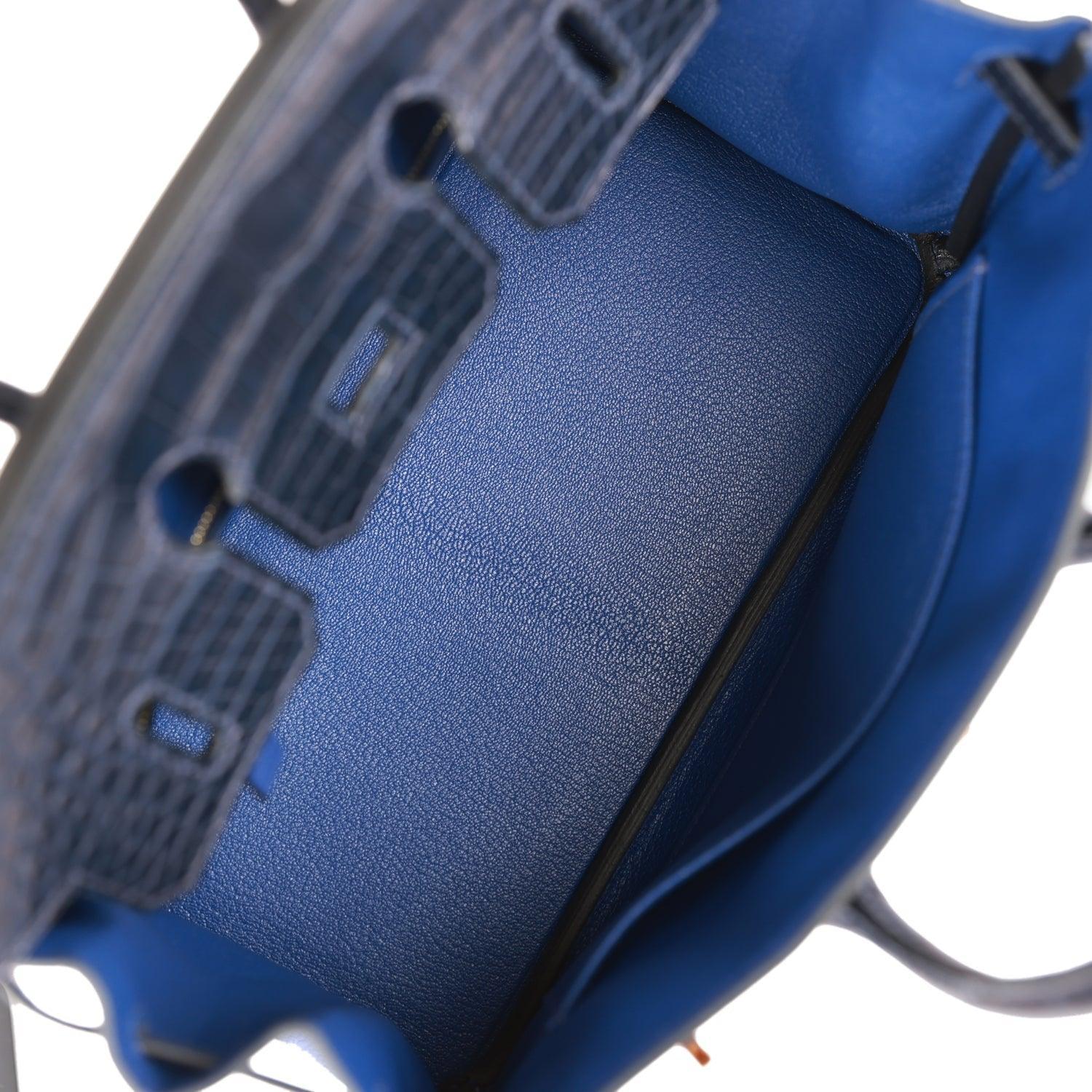 Birkin 25 Bleu Saphir and Marine Matte Alligator and Togo Touch Rose Gold Hardware - tntwear1