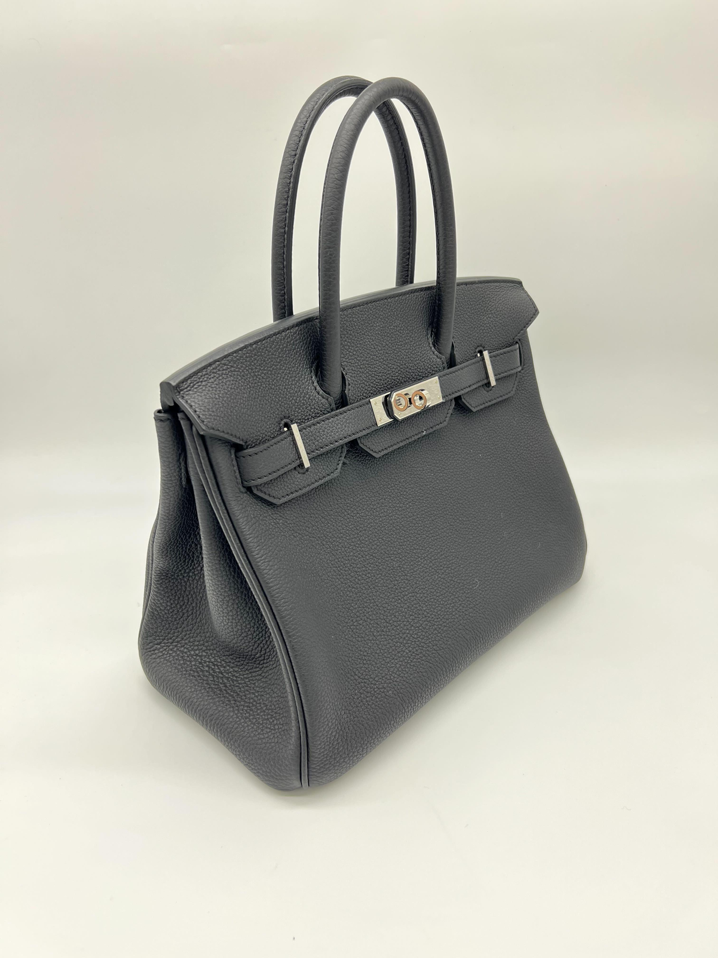 HRMS Birkin 30 Noir Togo Palladium Hardware - tntwear1