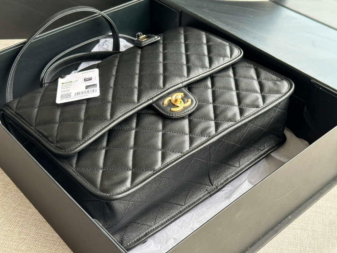 Tntwear - Large Backpack Calfskin & Gold-tone Metal Black
