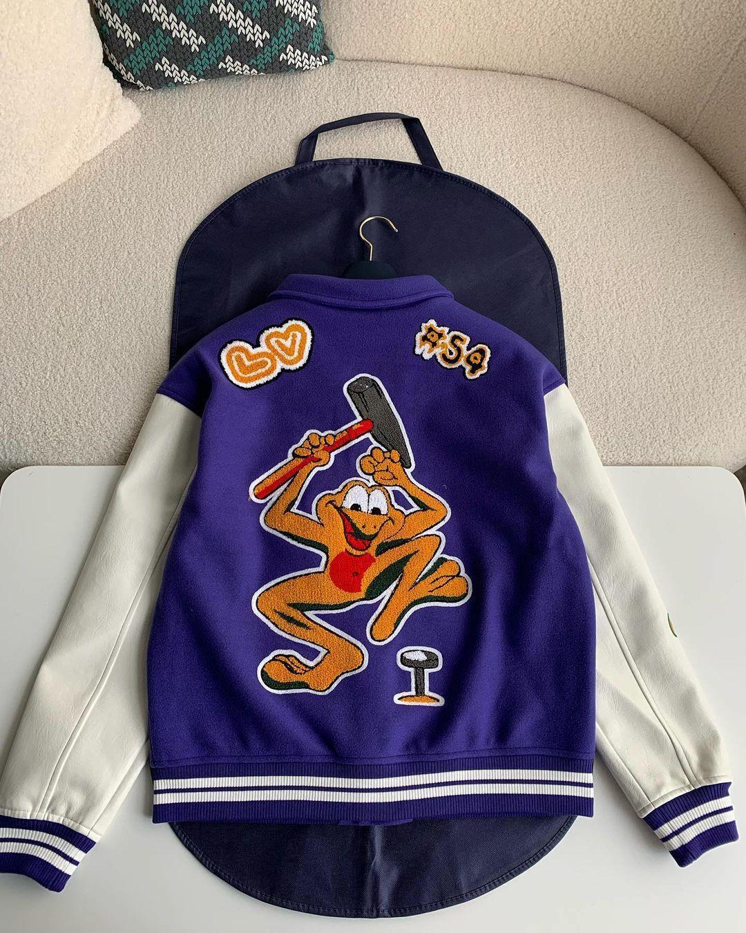 Luis Vuitton LV Varsity Jacket Purple - tntwear1