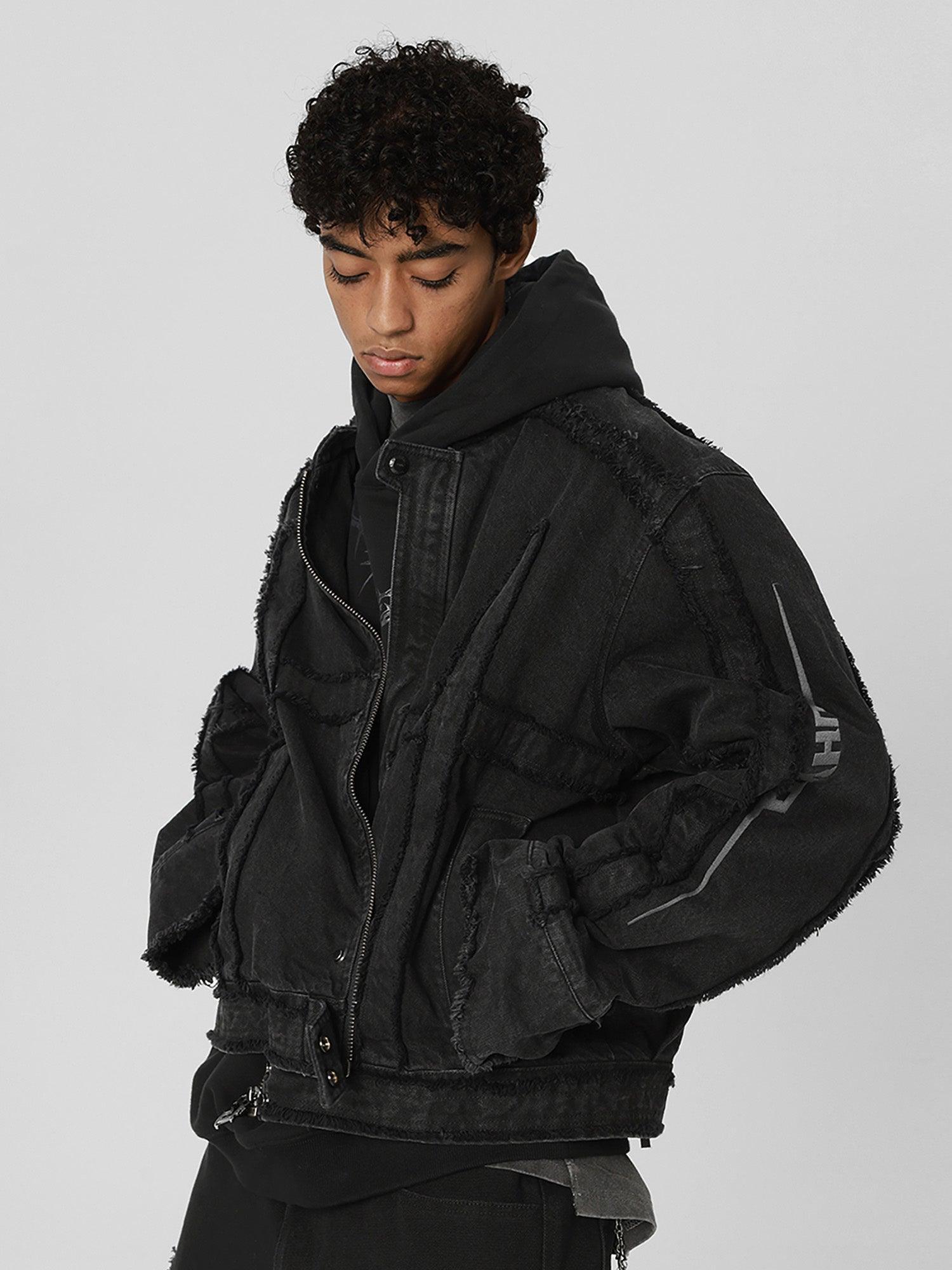 Tntwear® - American Heavyweight Patchwork Brushed Denim Jacket - 1874 - tntwear1