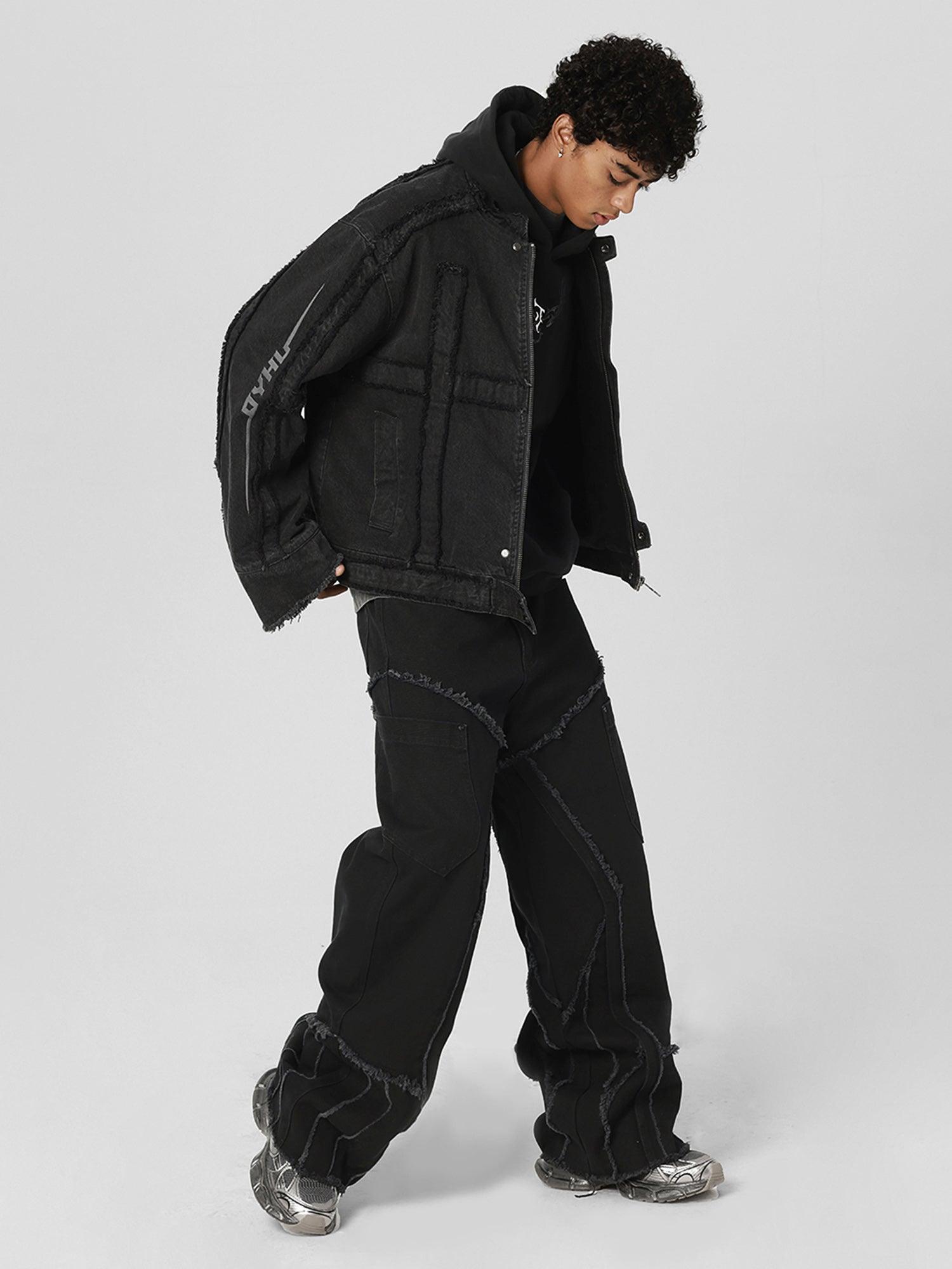 Tntwear® - American Heavyweight Patchwork Brushed Denim Jacket - 1874 - tntwear1