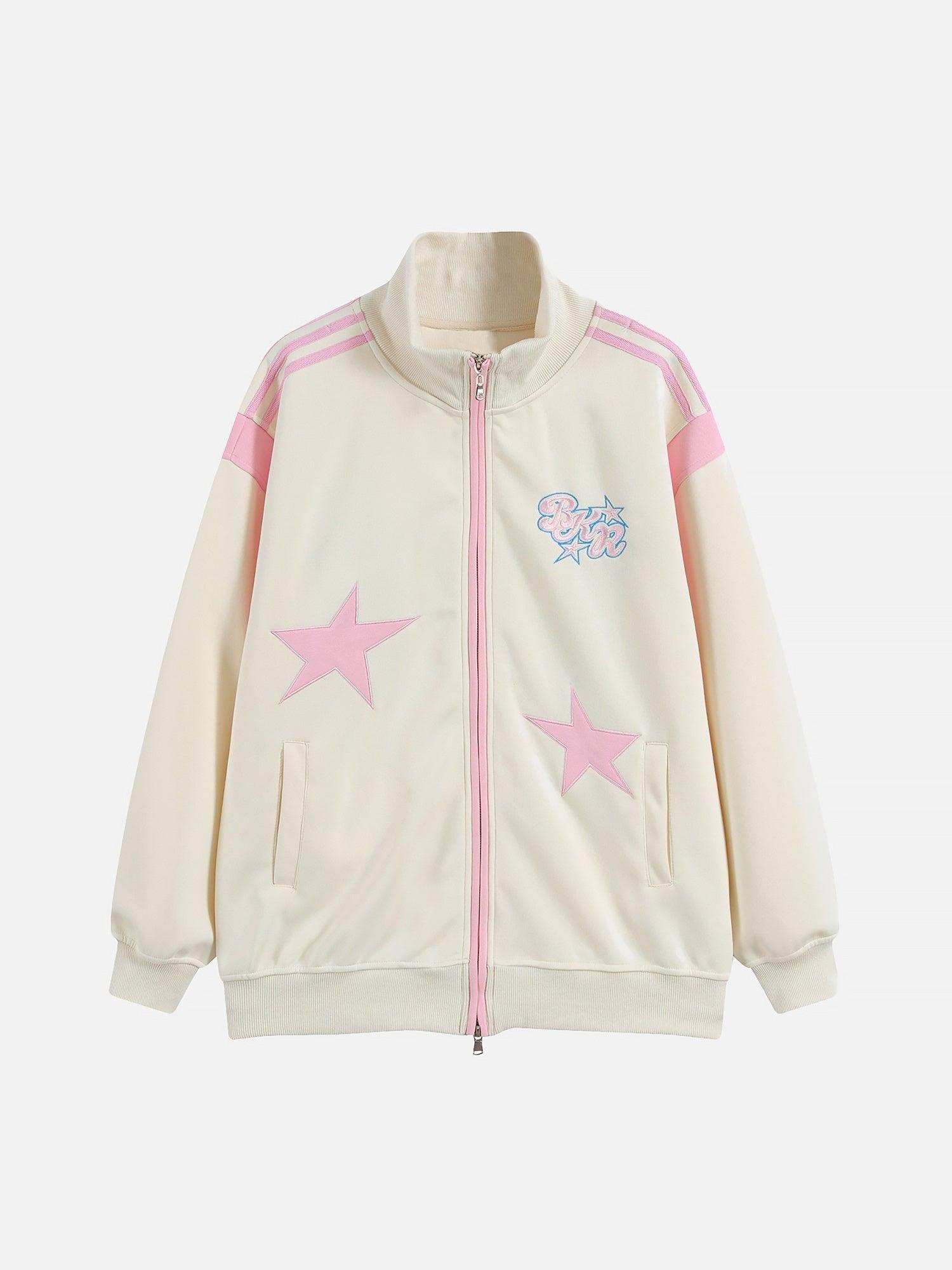 Tntwear® - American Patchwork Embroidered Loose Cardigan Sweatshirt - tntwear1