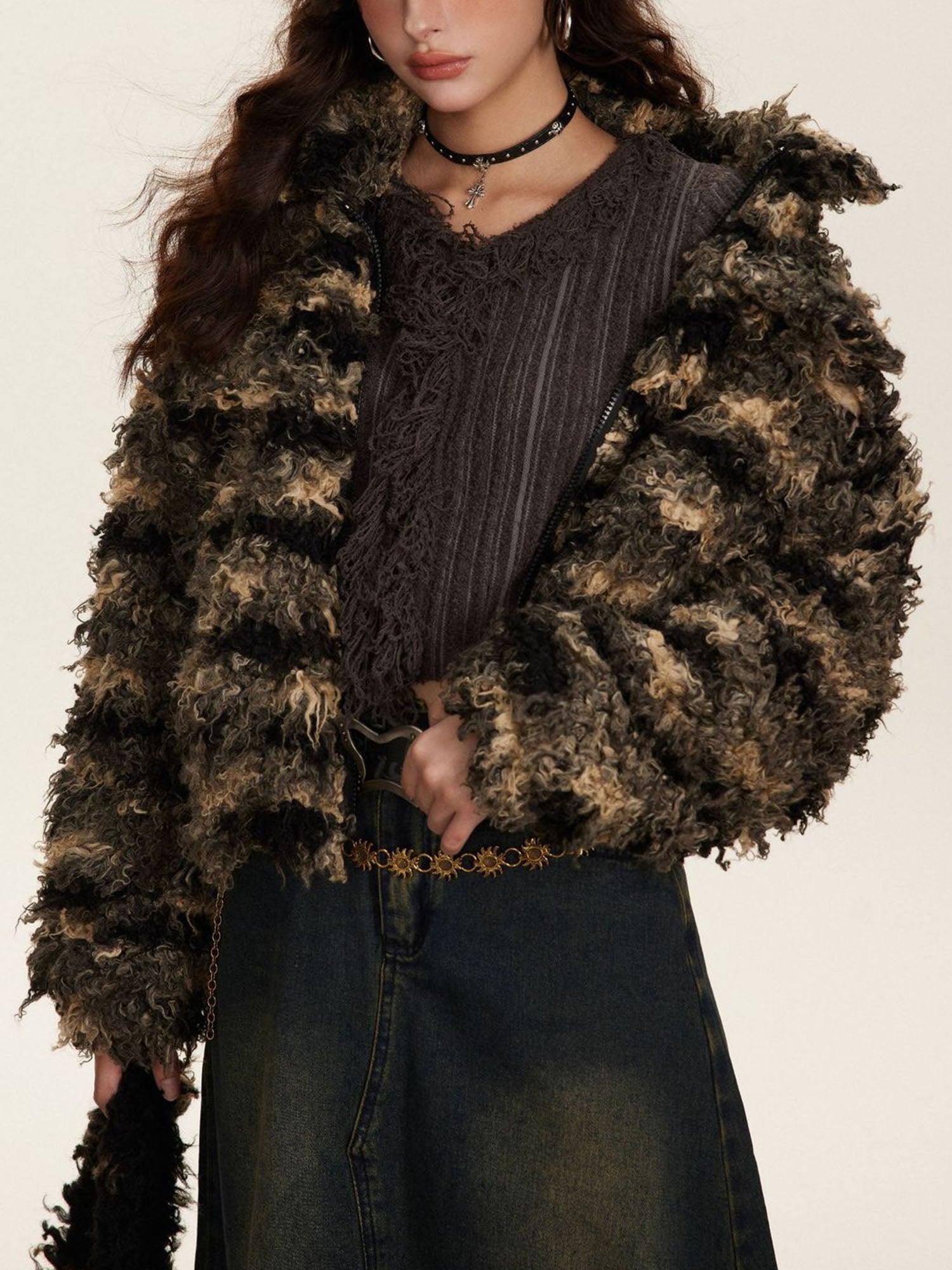 Tntwear® - American Retro Fashion Versatile Lamb Wool Short Jacket - tntwear1