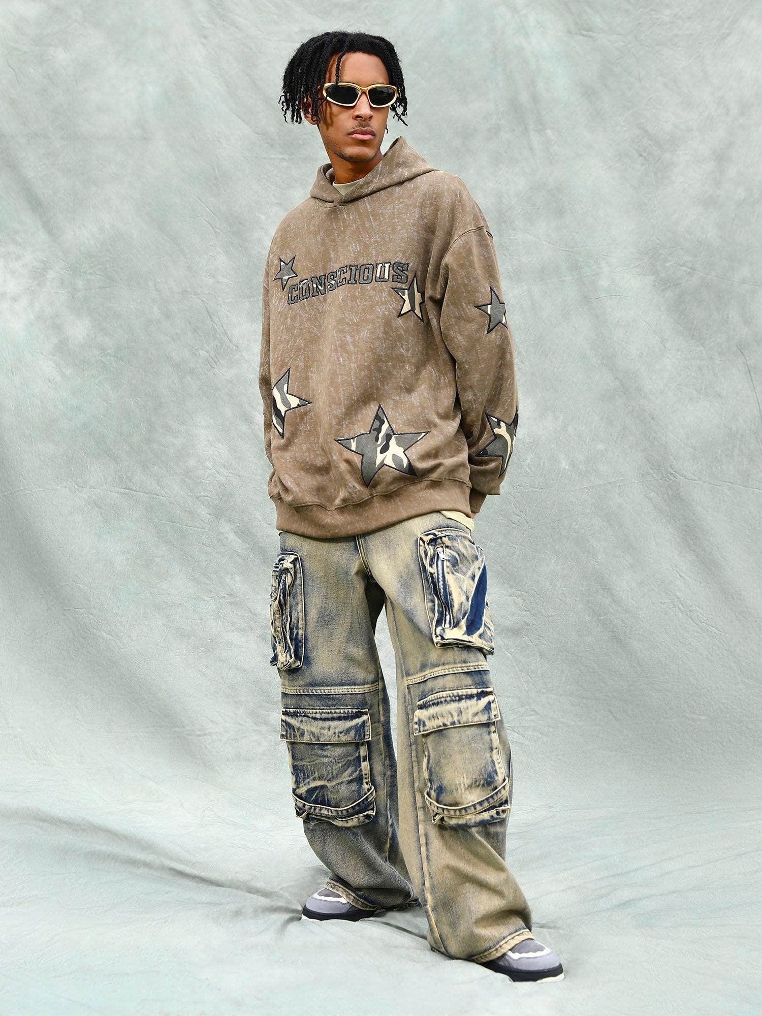 Tntwear® - American Retro Patch Star Hooded Sweatshirt - 1969 - tntwear1