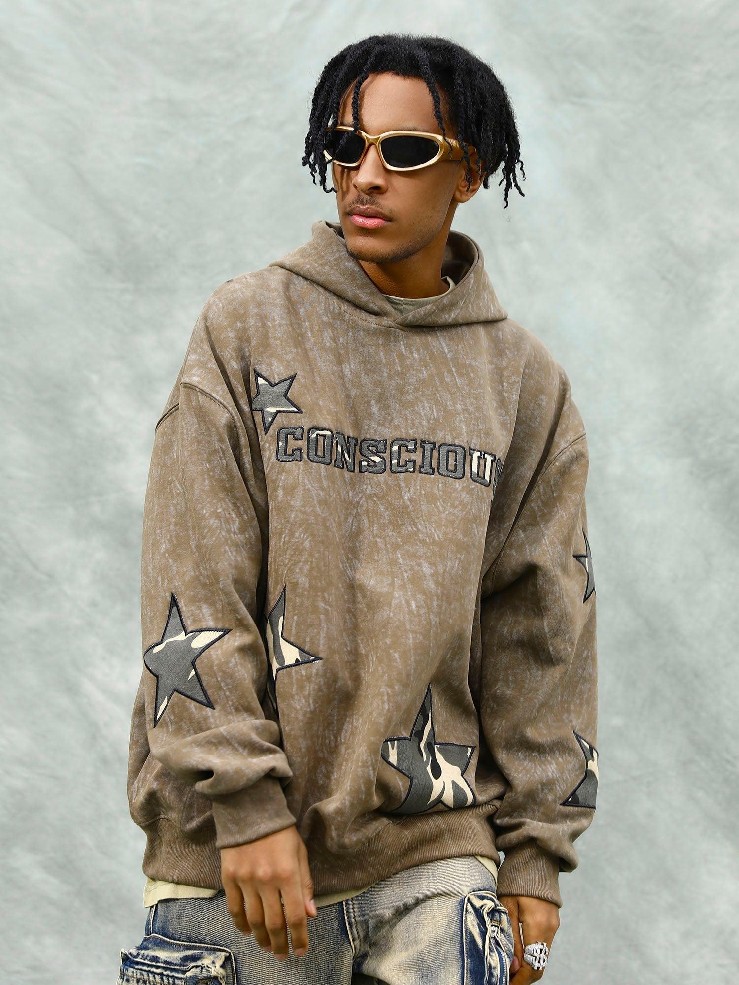Tntwear® - American Retro Patch Star Hooded Sweatshirt - 1969 - tntwear1