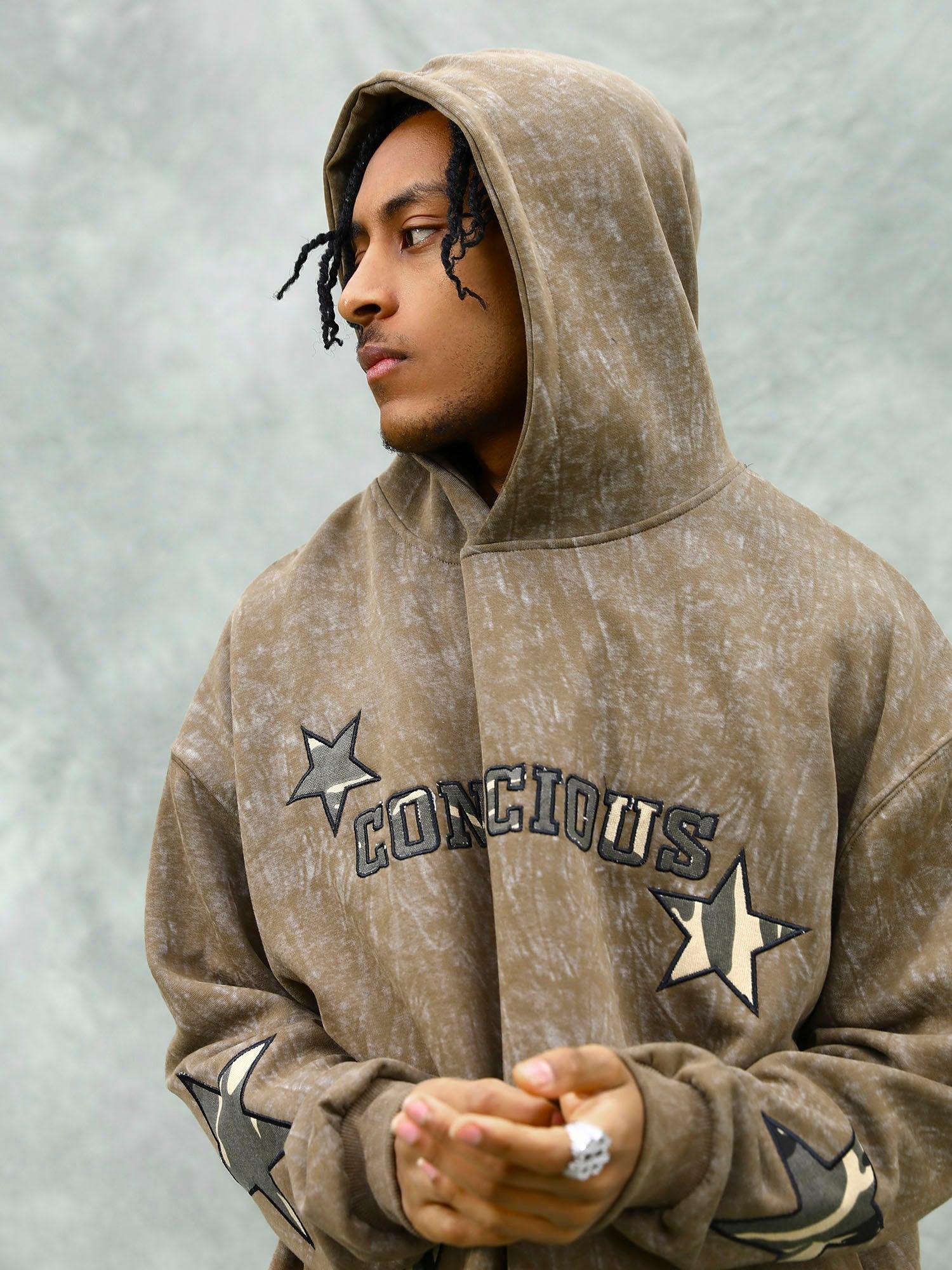 Tntwear® - American Retro Patch Star Hooded Sweatshirt - 1969 - tntwear1