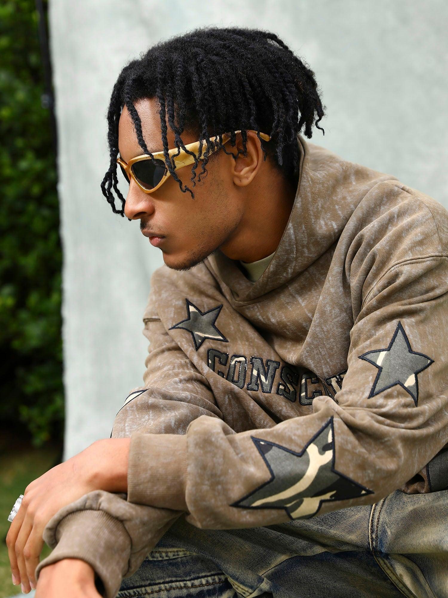 Tntwear® - American Retro Patch Star Hooded Sweatshirt - 1969 - tntwear1