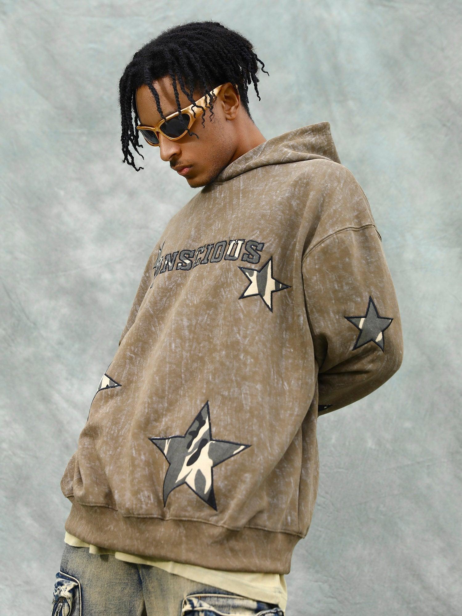 Tntwear® - American Retro Patch Star Hooded Sweatshirt - 1969 - tntwear1
