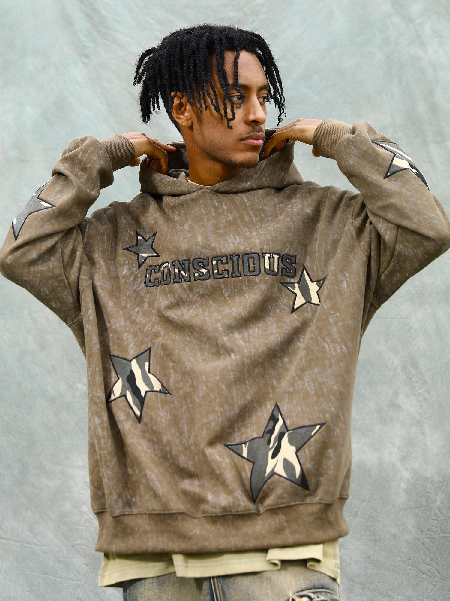 Tntwear® - American Retro Patch Star Hooded Sweatshirt - 1969 - tntwear1