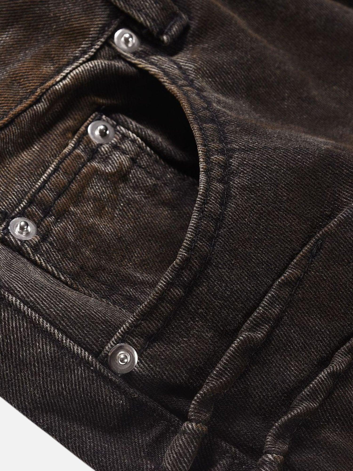 Tntwear® - American Street Fashion Heavy Industry Washed Jeans - tntwear1
