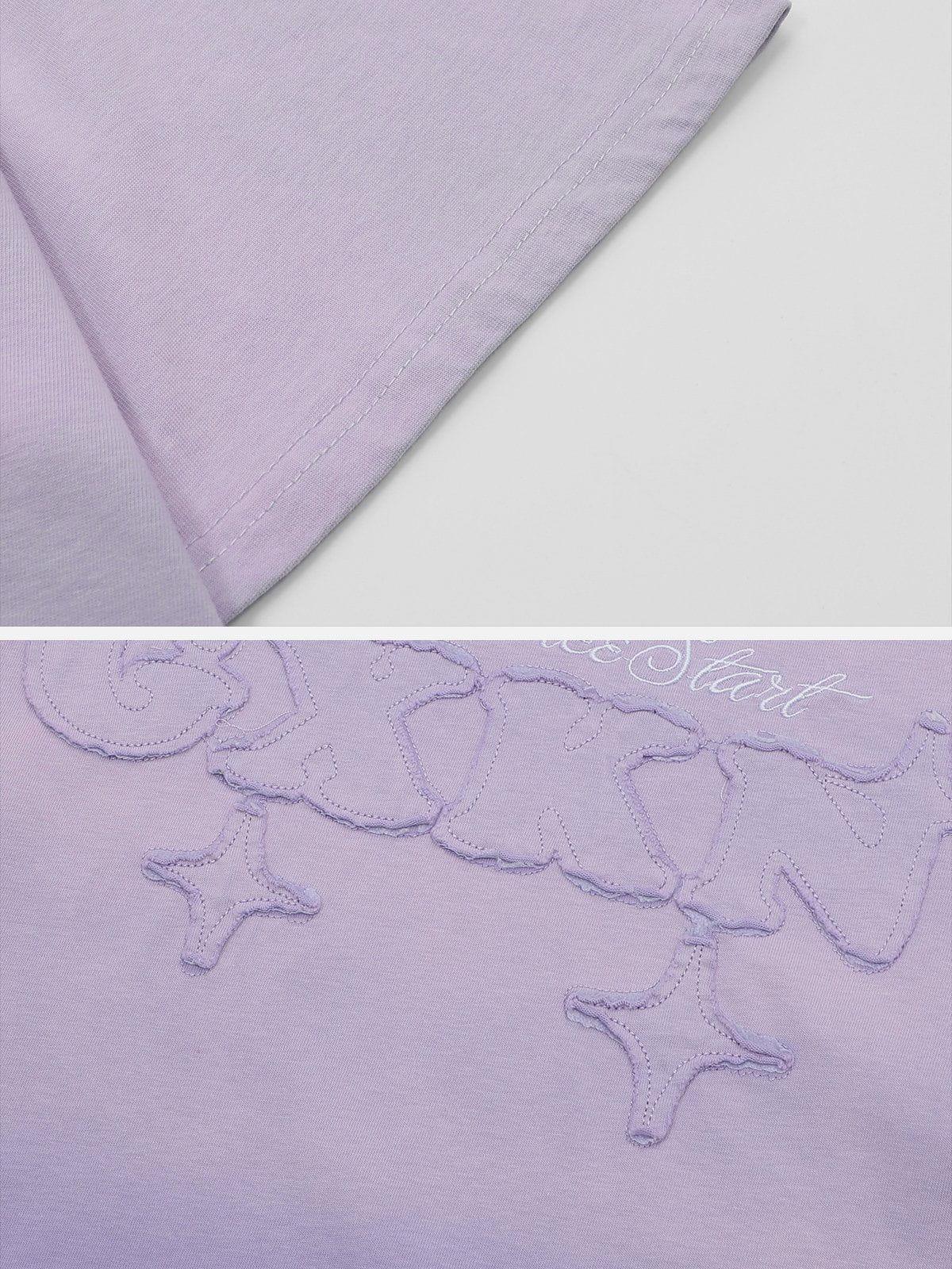 Tntwear® - Applique Embroidery Gradient Star Tee - tntwear1
