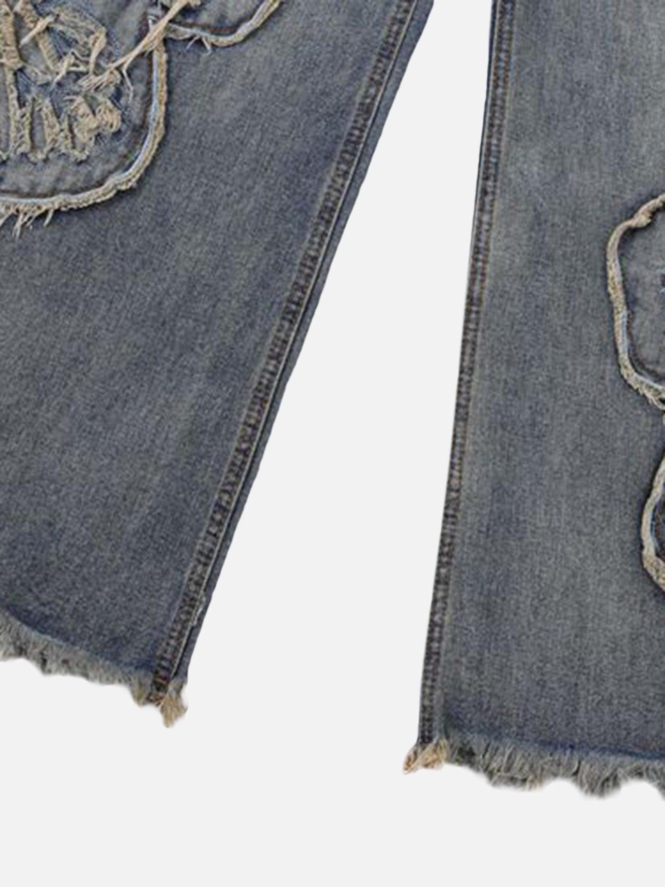 Tntwear® - Appliqued Butterfly Embroidered Jeans - tntwear1