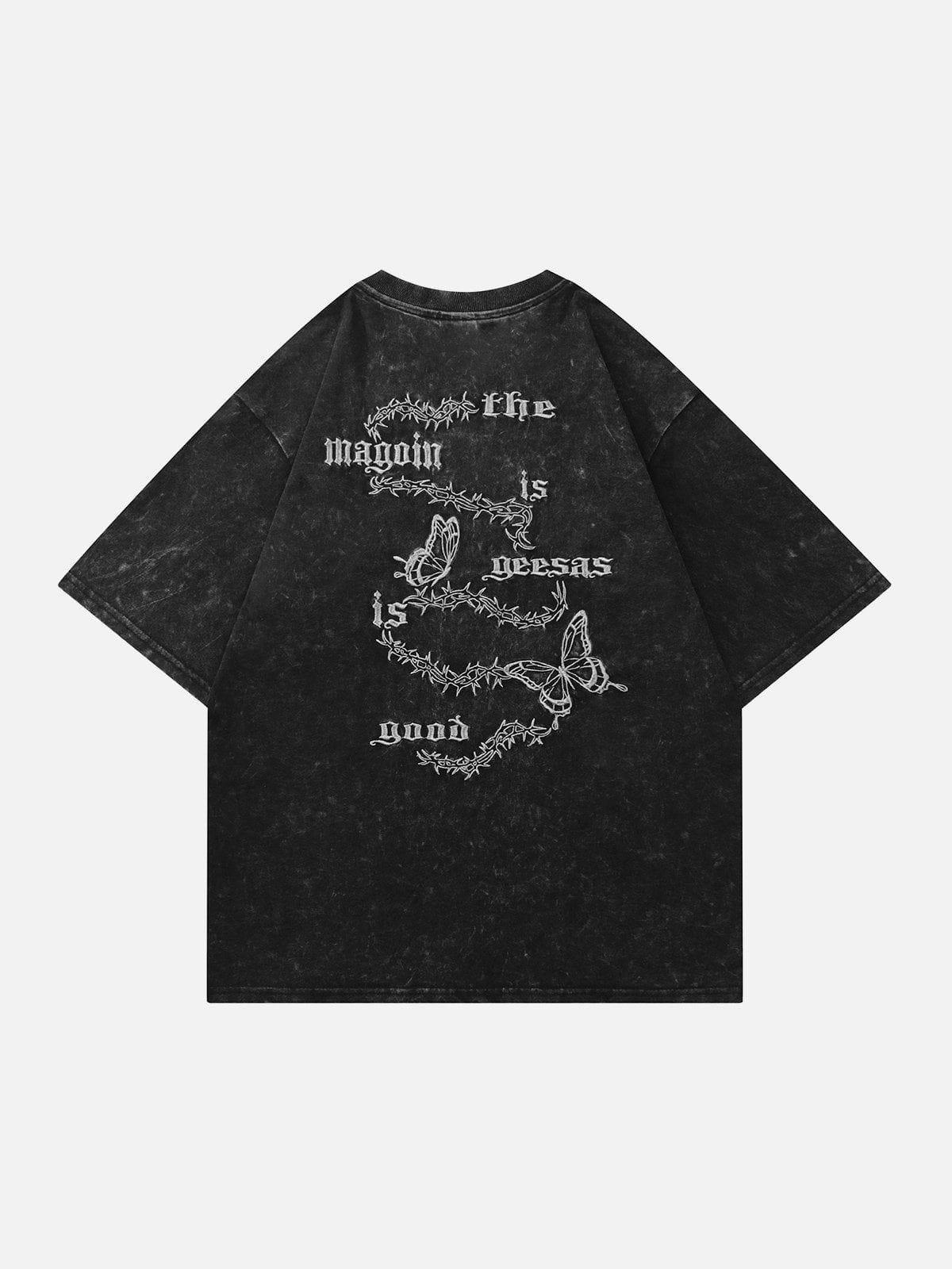 Tntwear® - Butterfly Embroidery Tee - tntwear1
