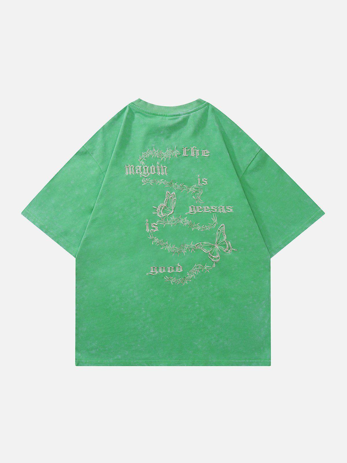 Tntwear® - Butterfly Embroidery Tee - tntwear1