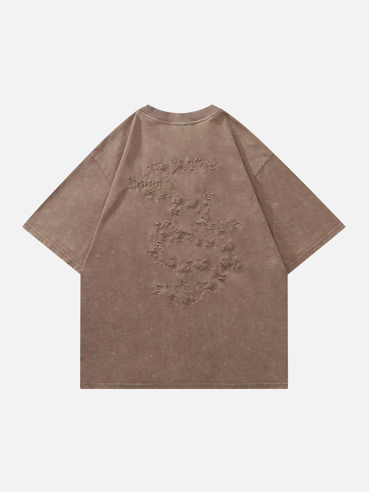 Tntwear® - Butterfly Embroidery Tee - tntwear1