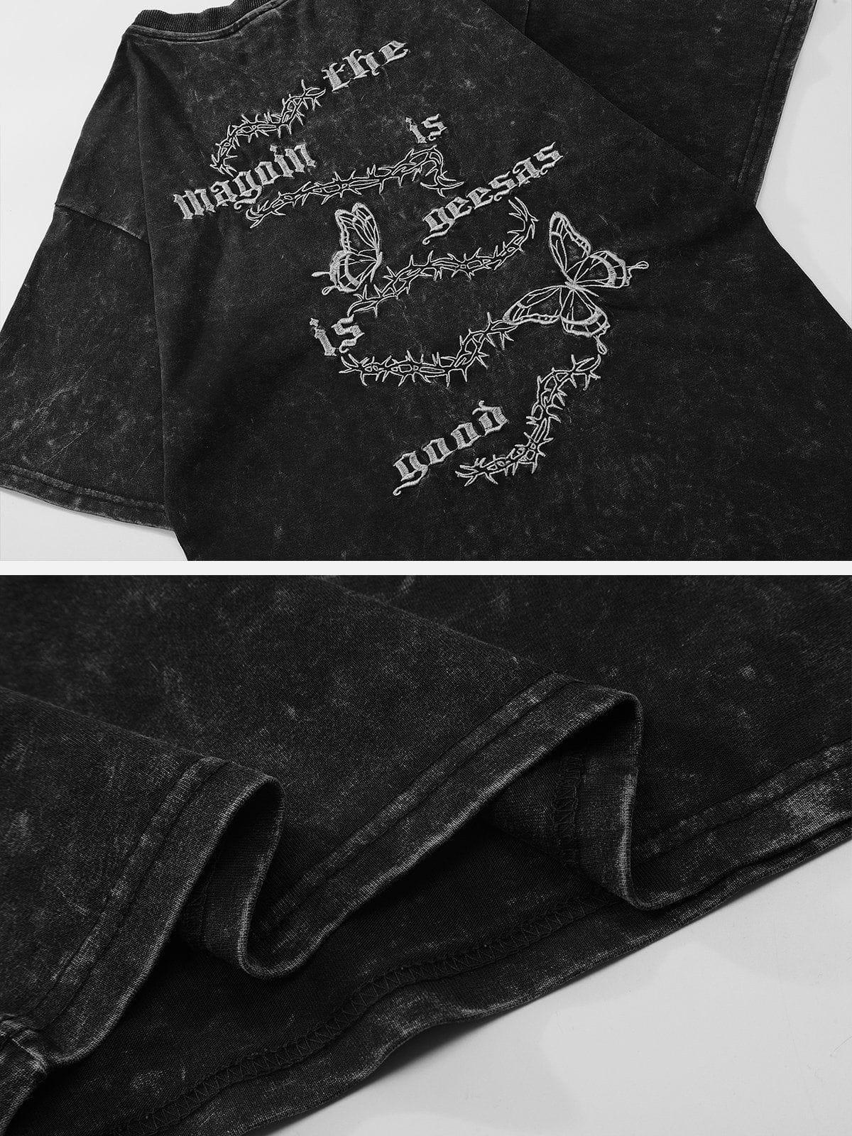 Tntwear® - Butterfly Embroidery Tee - tntwear1
