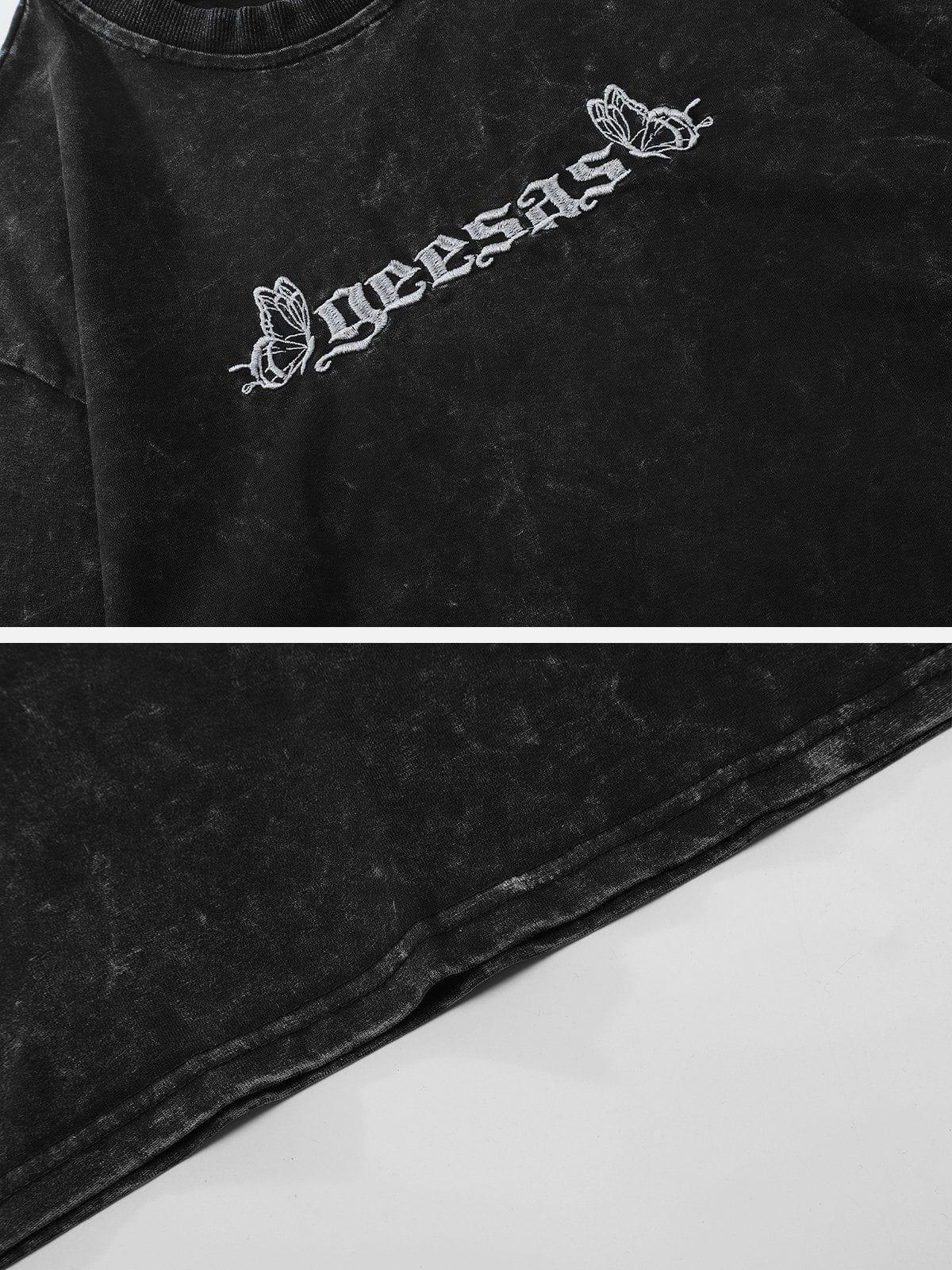 Tntwear® - Butterfly Embroidery Tee - tntwear1