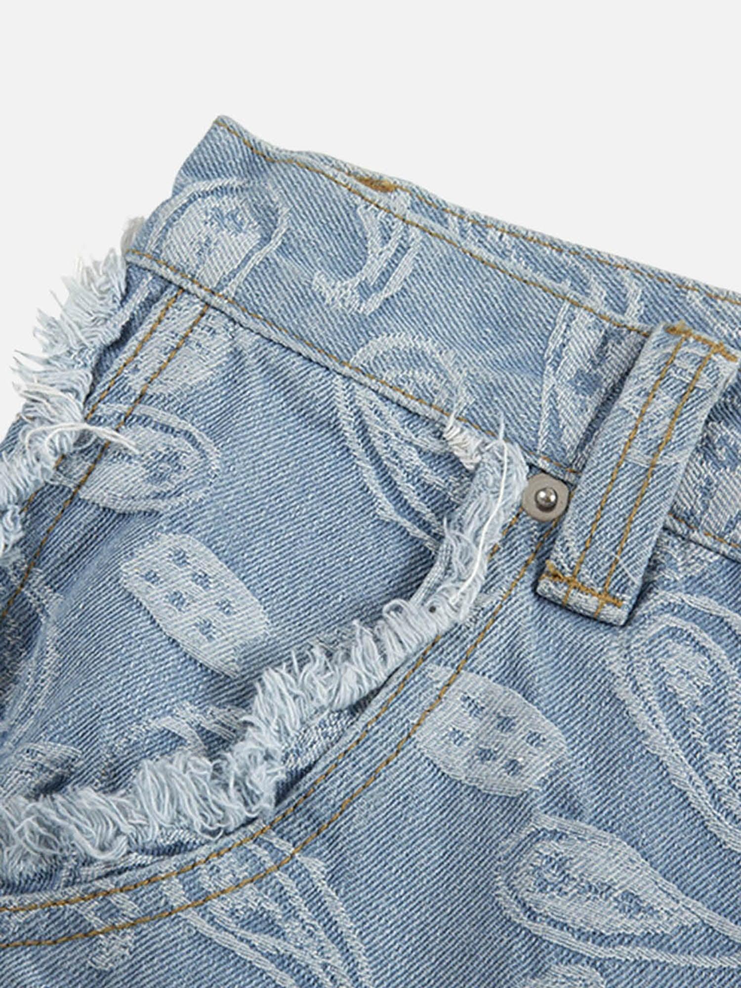 Tntwear® - Cashew Flower Cut Jeans - tntwear1