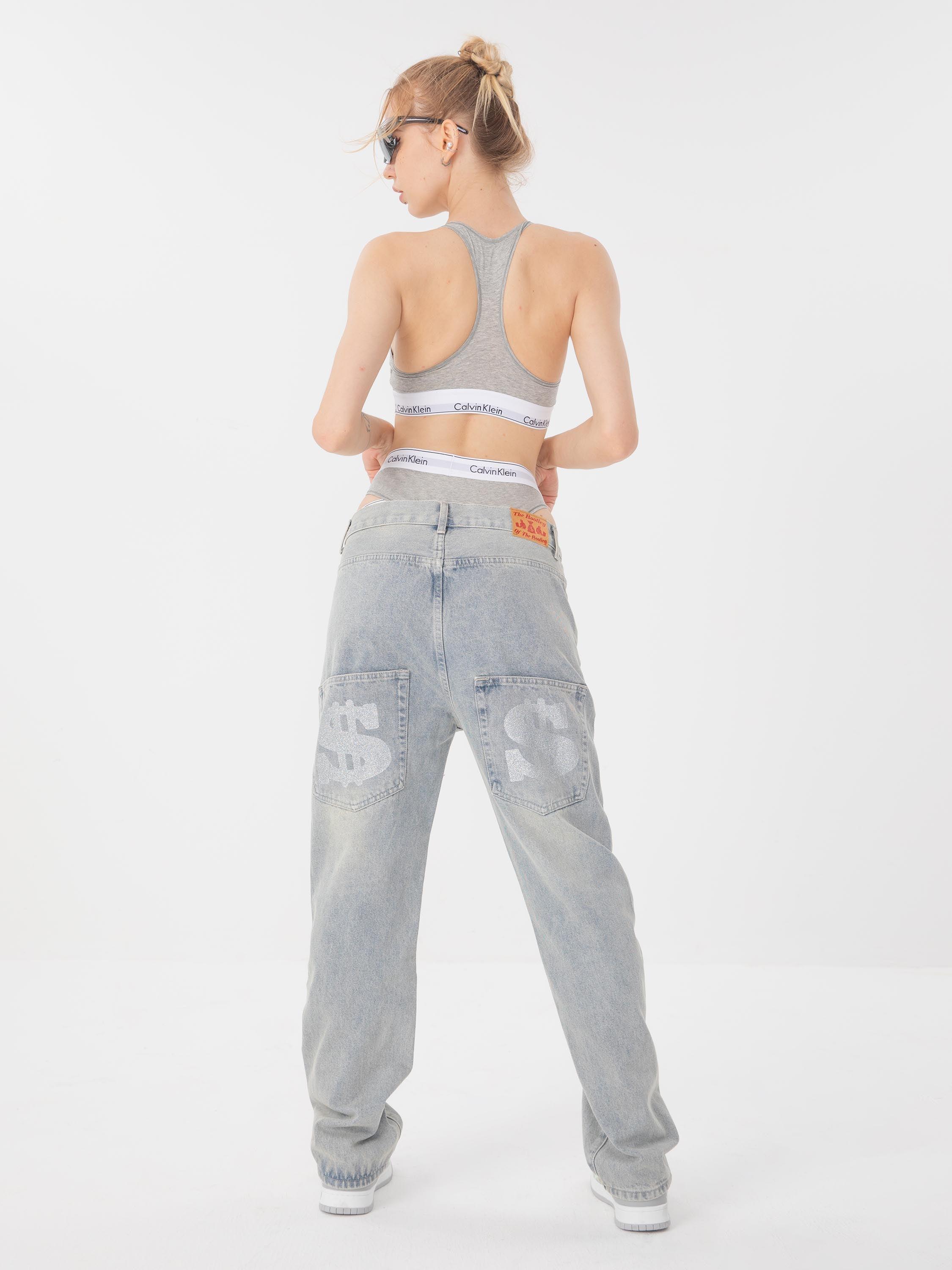 Tntwear® - Dark Letter Print Jeans - tntwear1