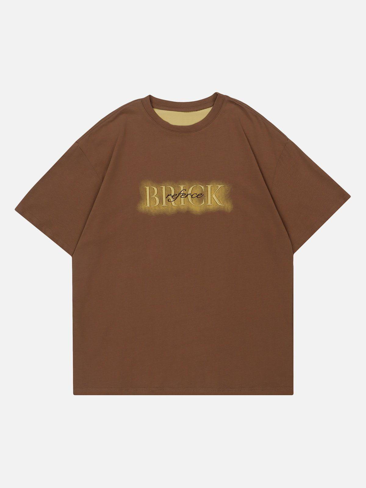 Tntwear® - Distressed Letter Embroidery Tee - tntwear1
