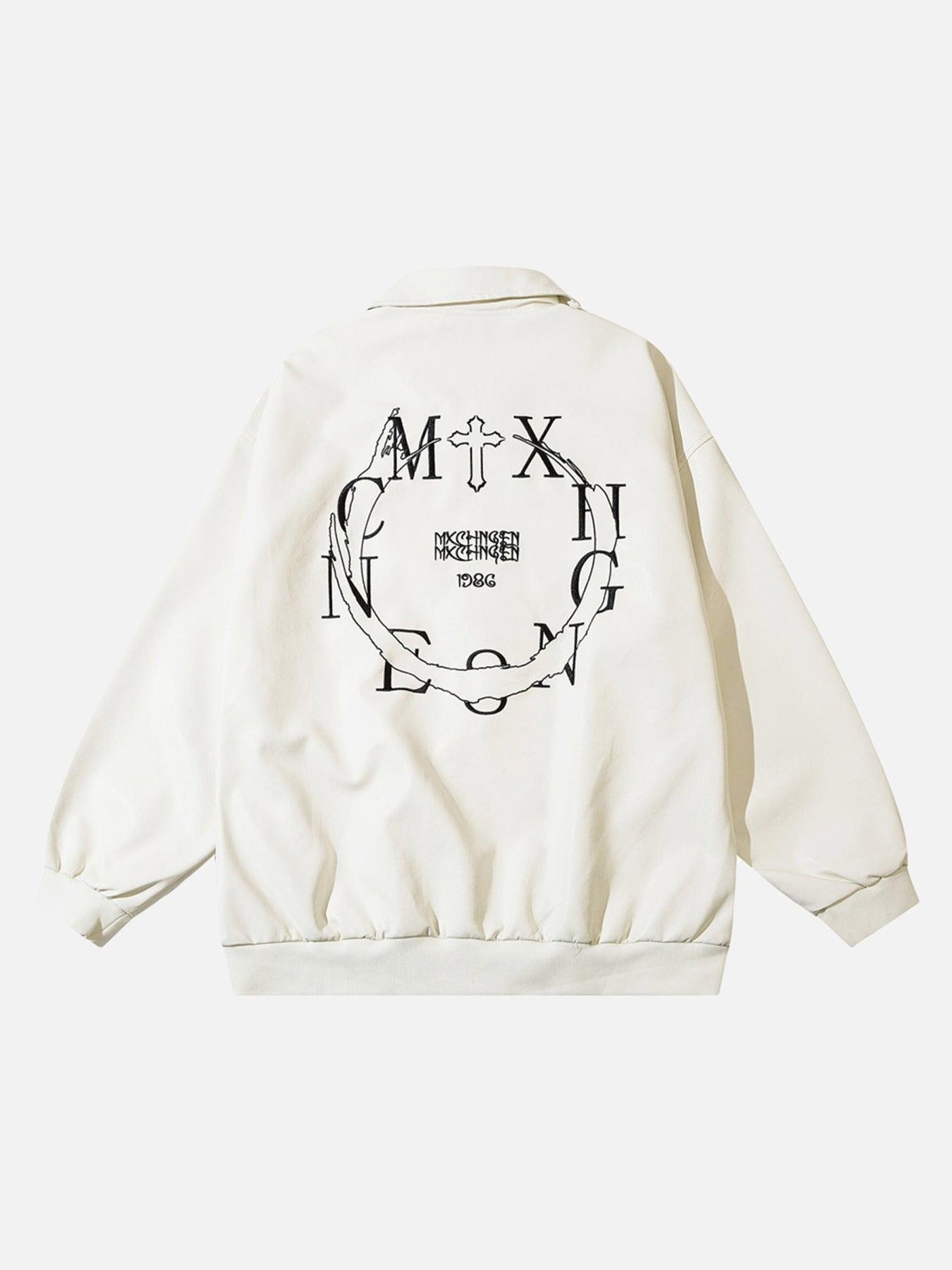 Tntwear® - Embroidered Monogrammed Leather Jacket - tntwear1