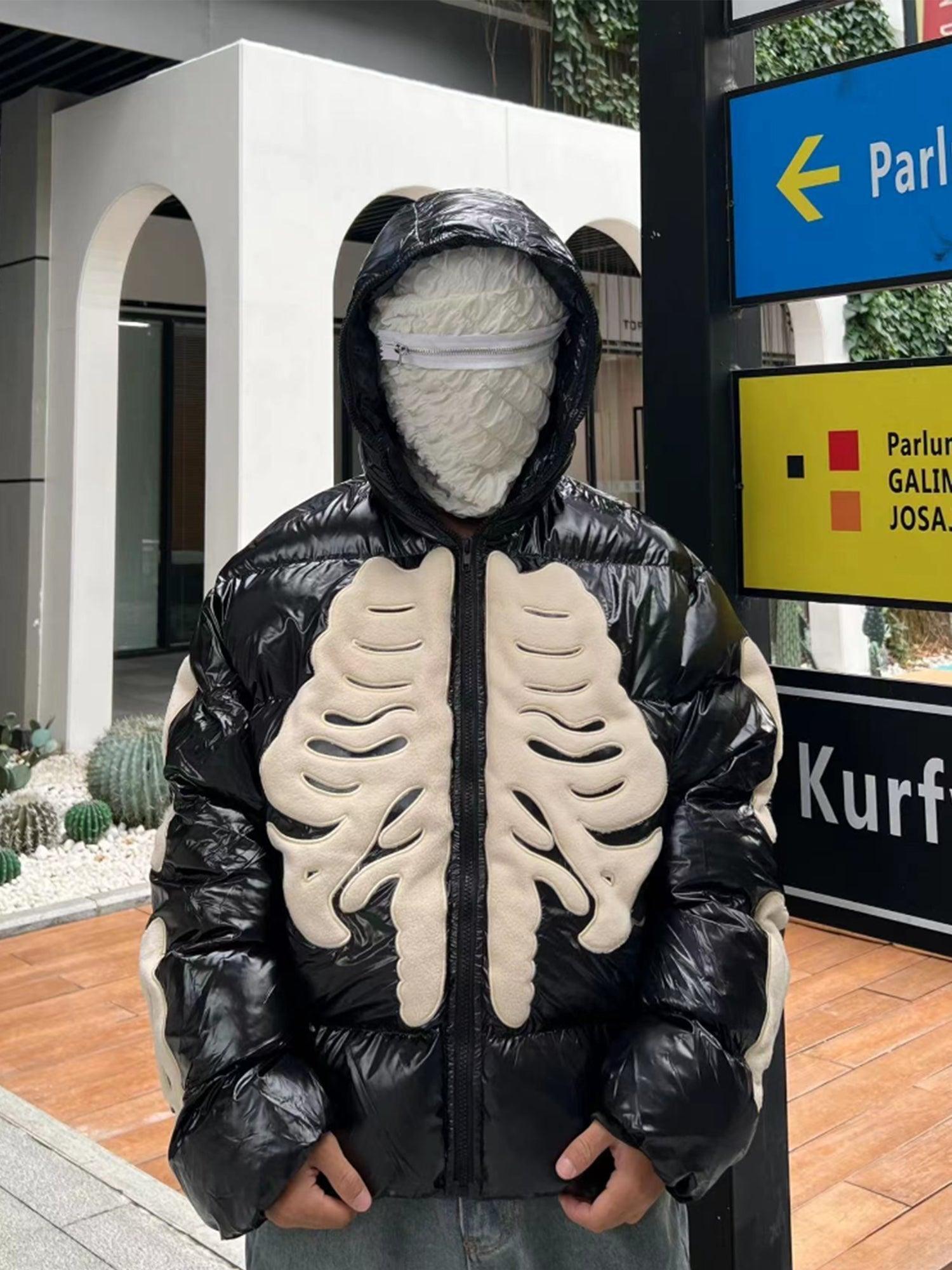 Tntwear® - Flocked Embroidered Skeleton Cotton Jacket - 1977 - tntwear1