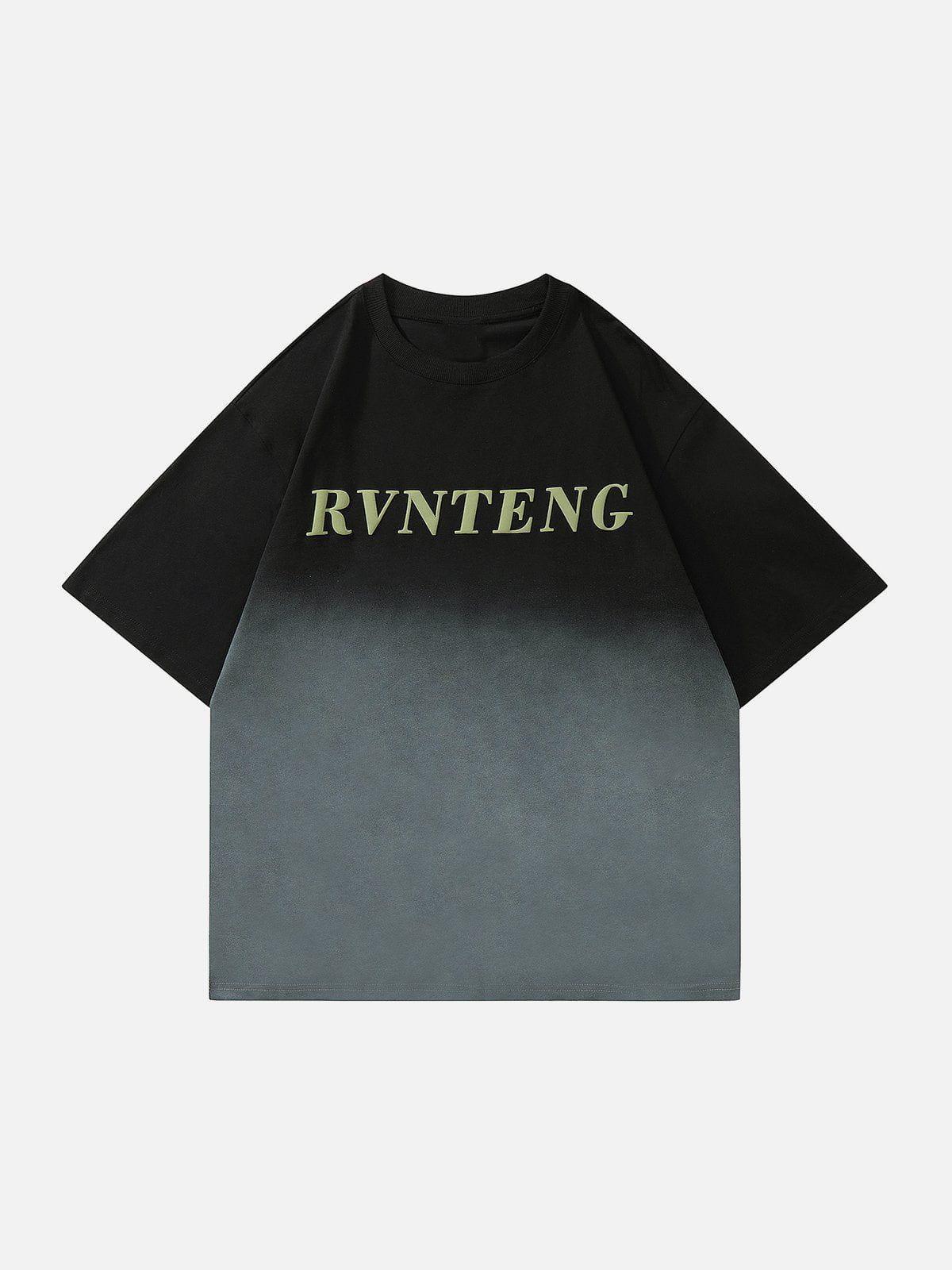 Tntwear® - Gradient Letter Print Tee - tntwear1