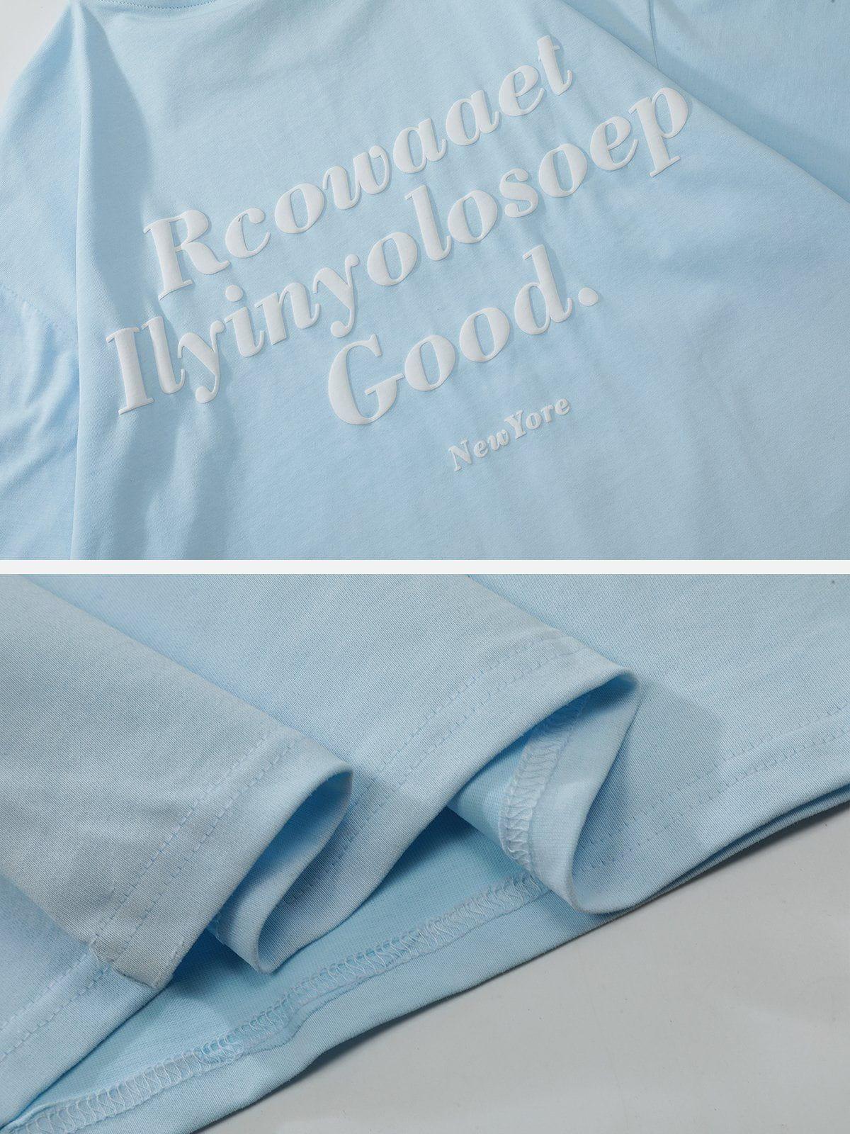Tntwear® - Gradient Letter Print Tee - tntwear1