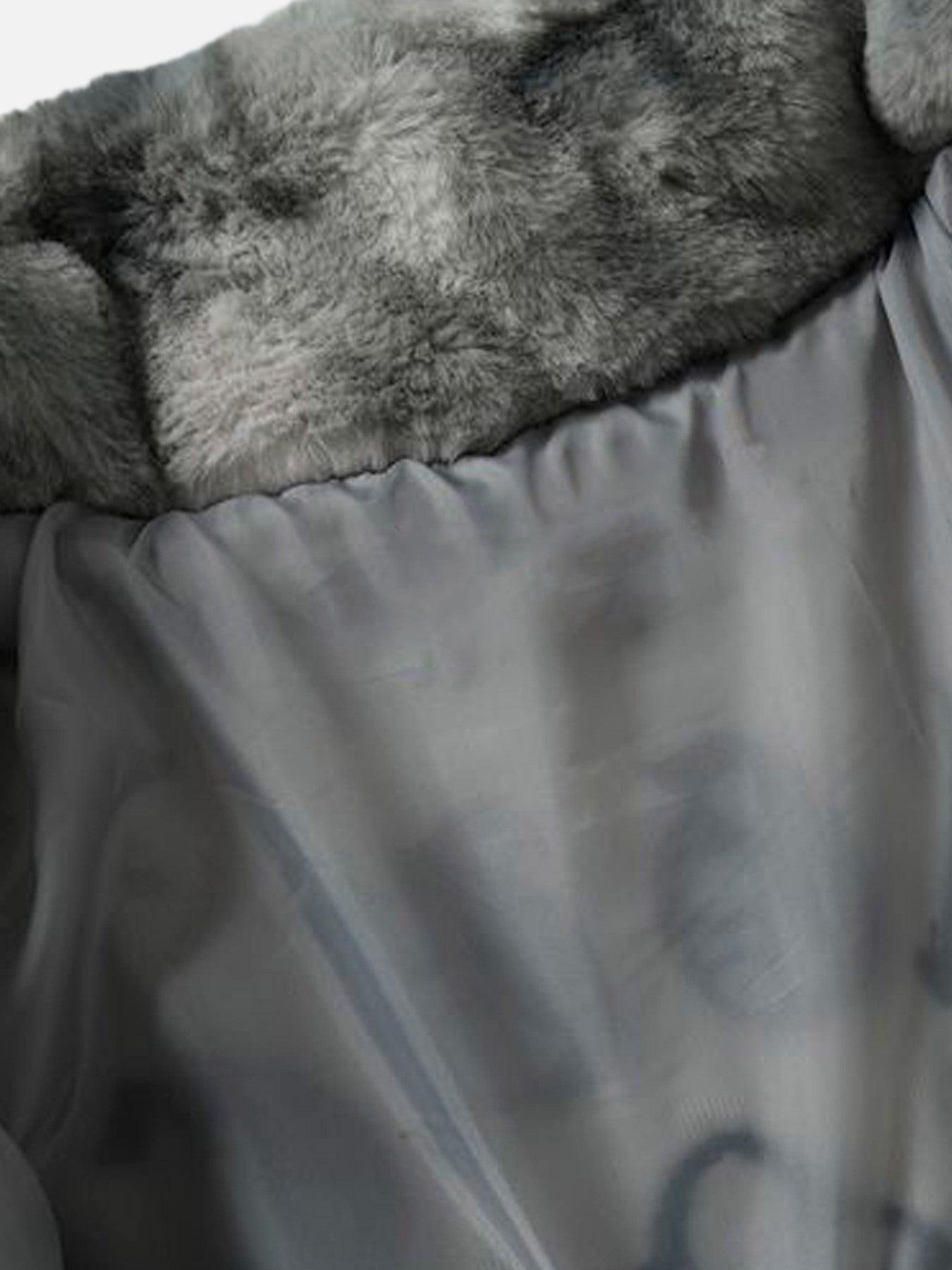 Tntwear® - Gradient Plush Cross Embroidered Lambswool Jacket - 1558 - tntwear1