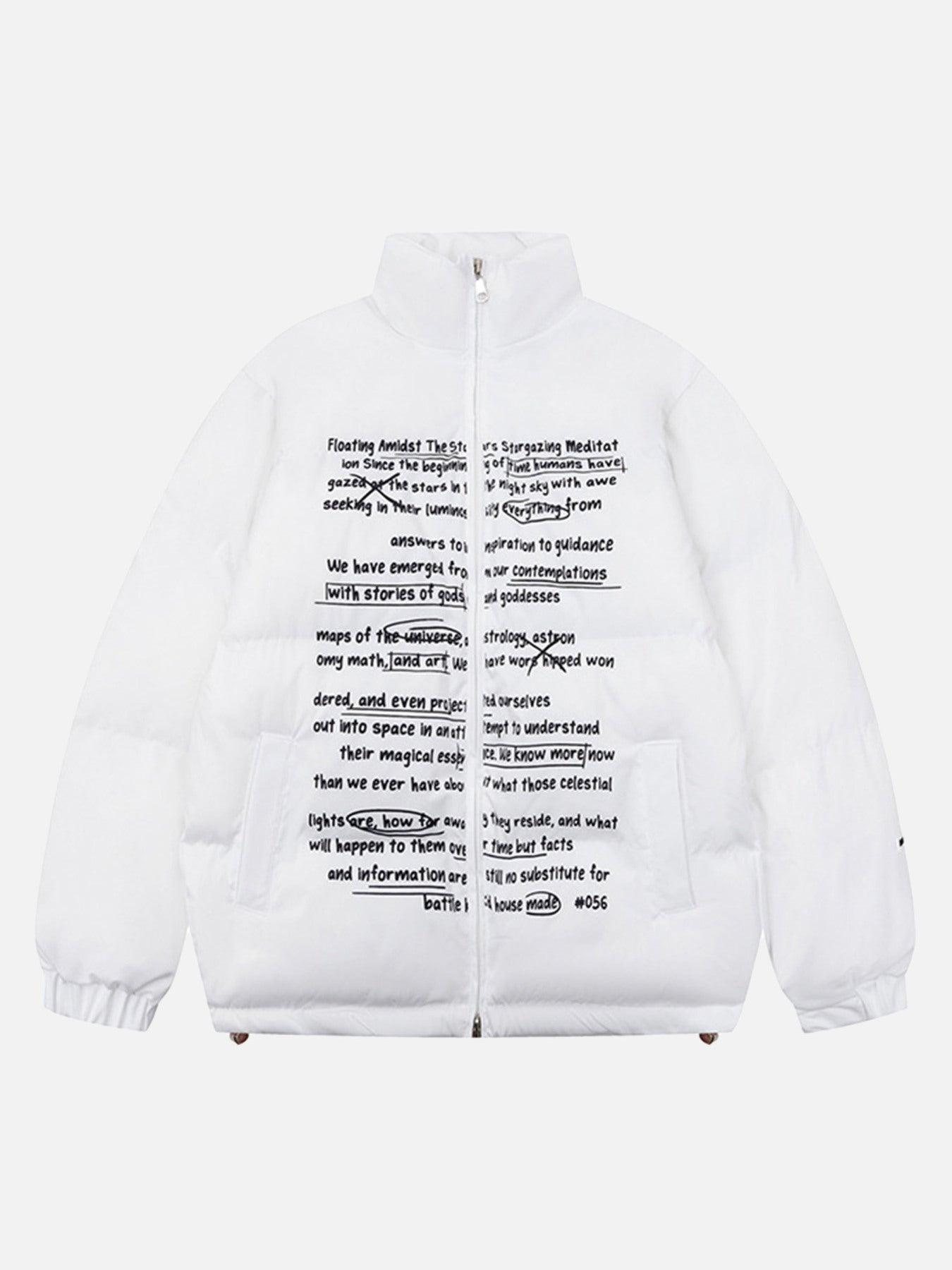 Tntwear® - Handwritten Font Design Down Jacket - tntwear1