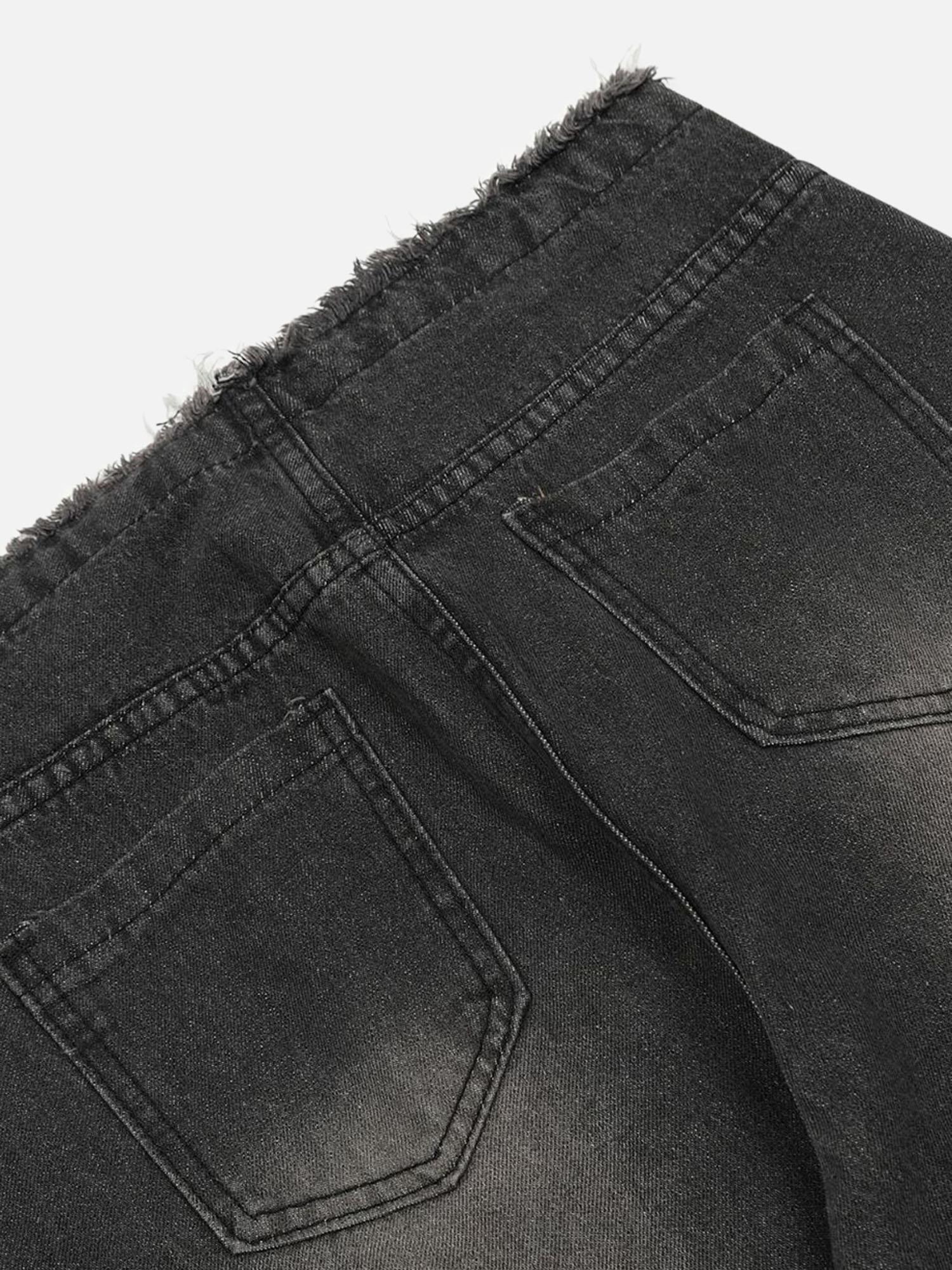 Tntwear® - High Street Distressed Washed Distressed Drawstring Jeans - tntwear1