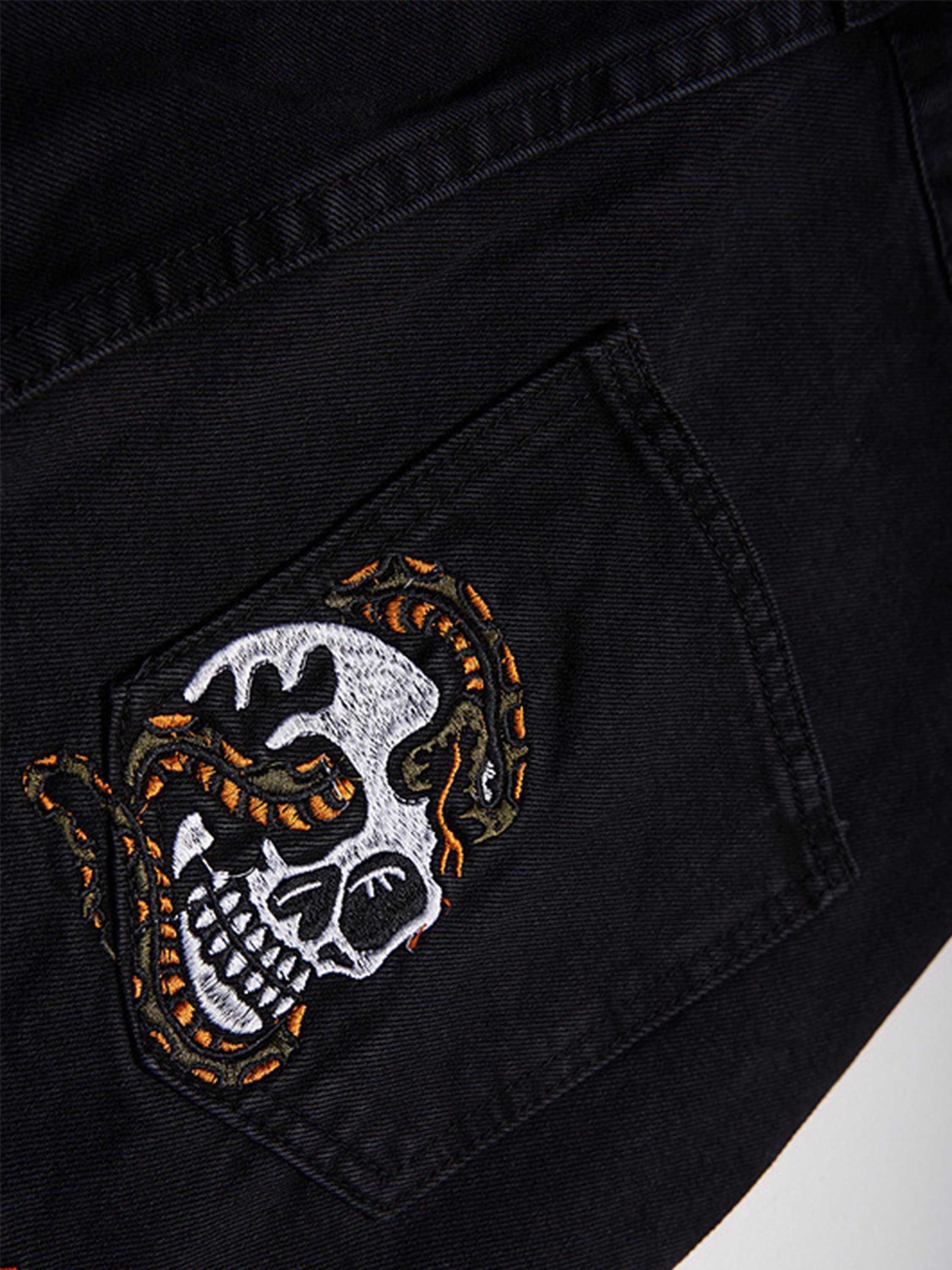 Tntwear® - High Street Embroidery Retro Jeans - 1574 - tntwear1