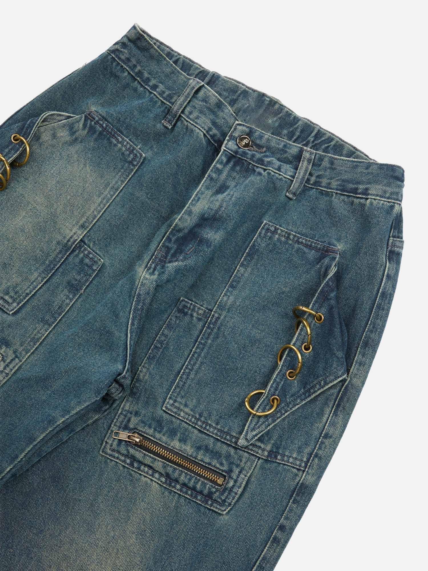 Tntwear® - High Street Heavy Duty Design Multi-pocket Jeans - tntwear1