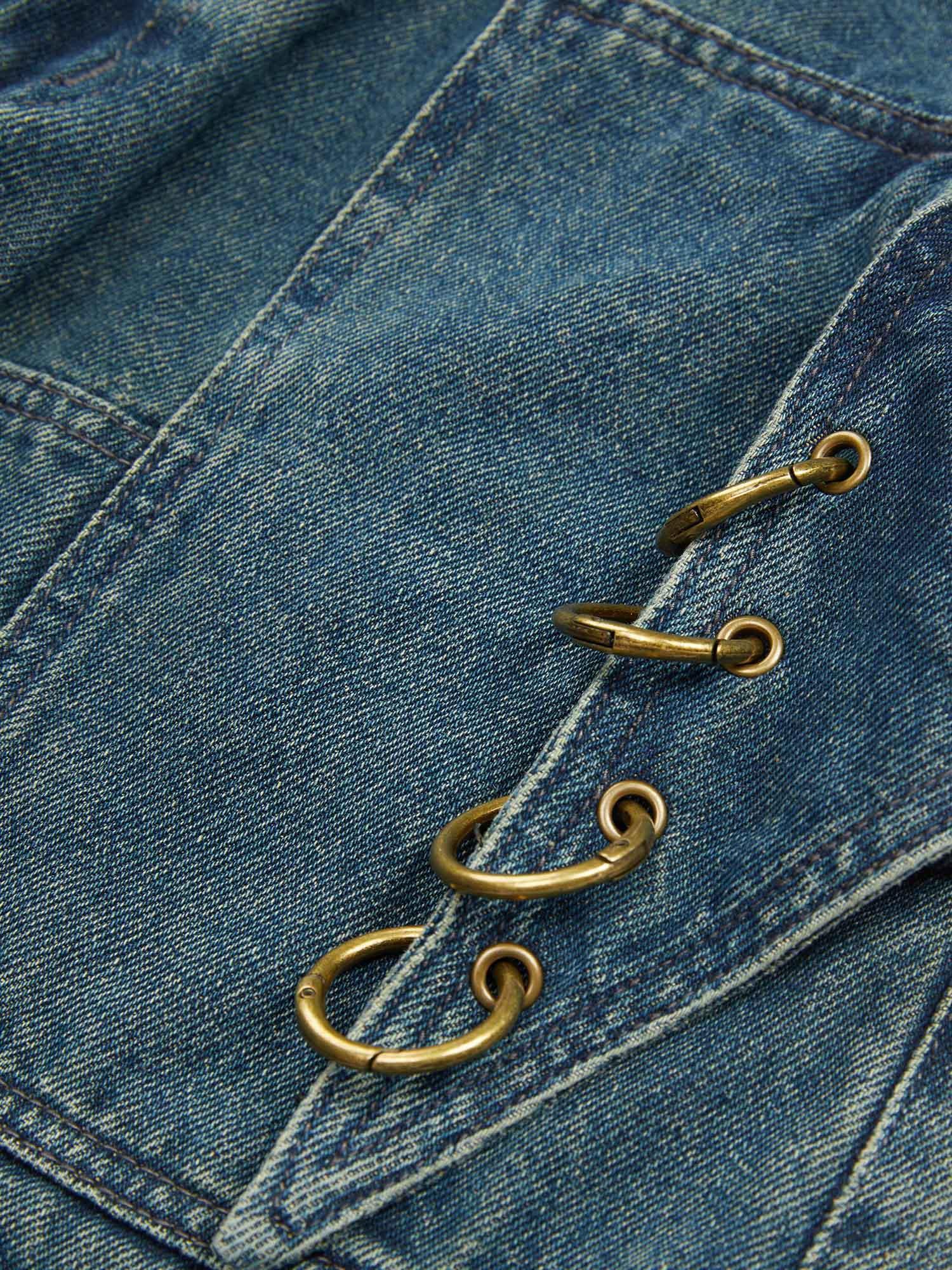 Tntwear® - High Street Heavy Duty Design Multi-pocket Jeans - tntwear1