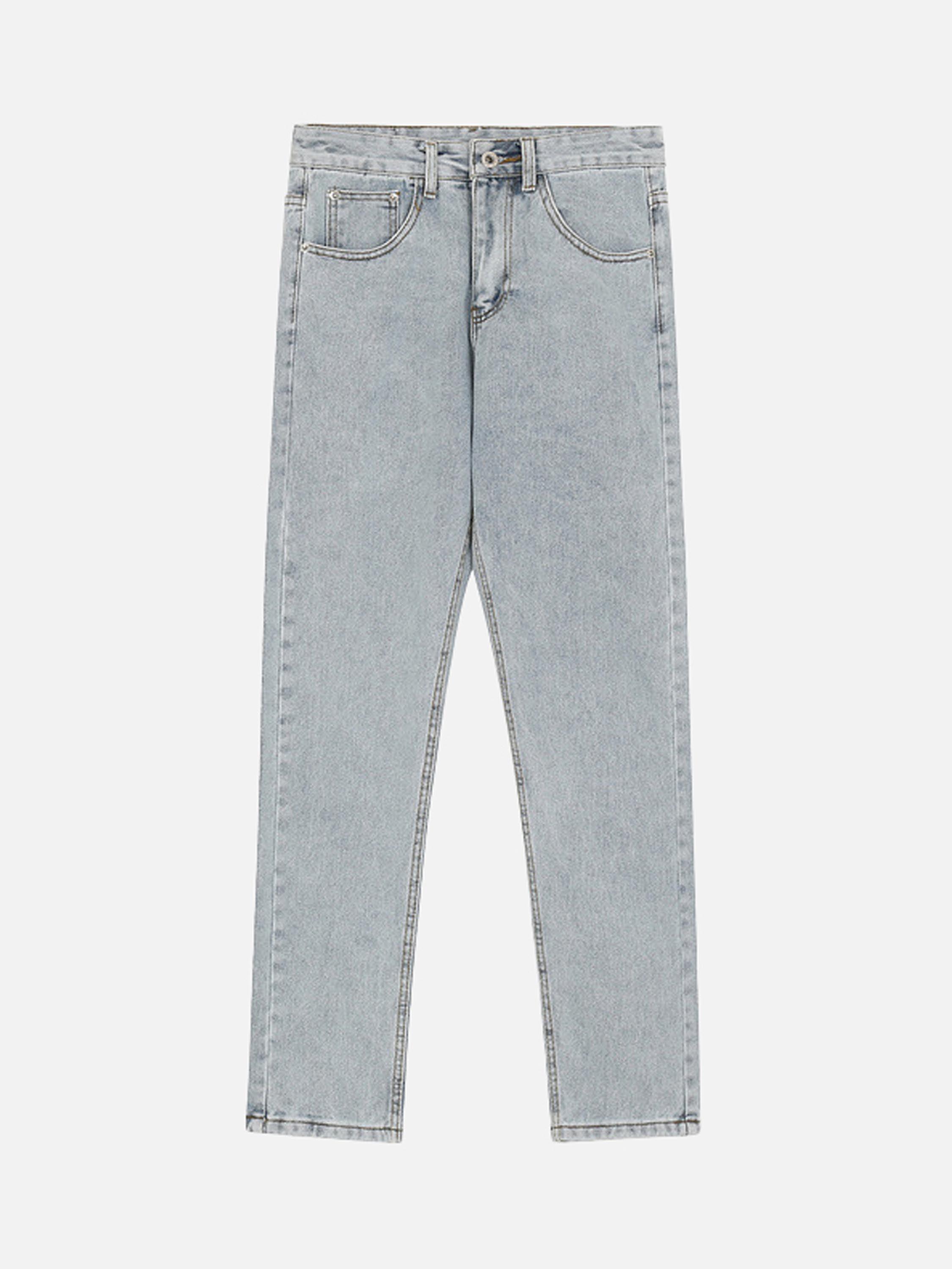 Tntwear® - High Street Letter Embroidered Slim-Fit Skinny Jeans - tntwear1