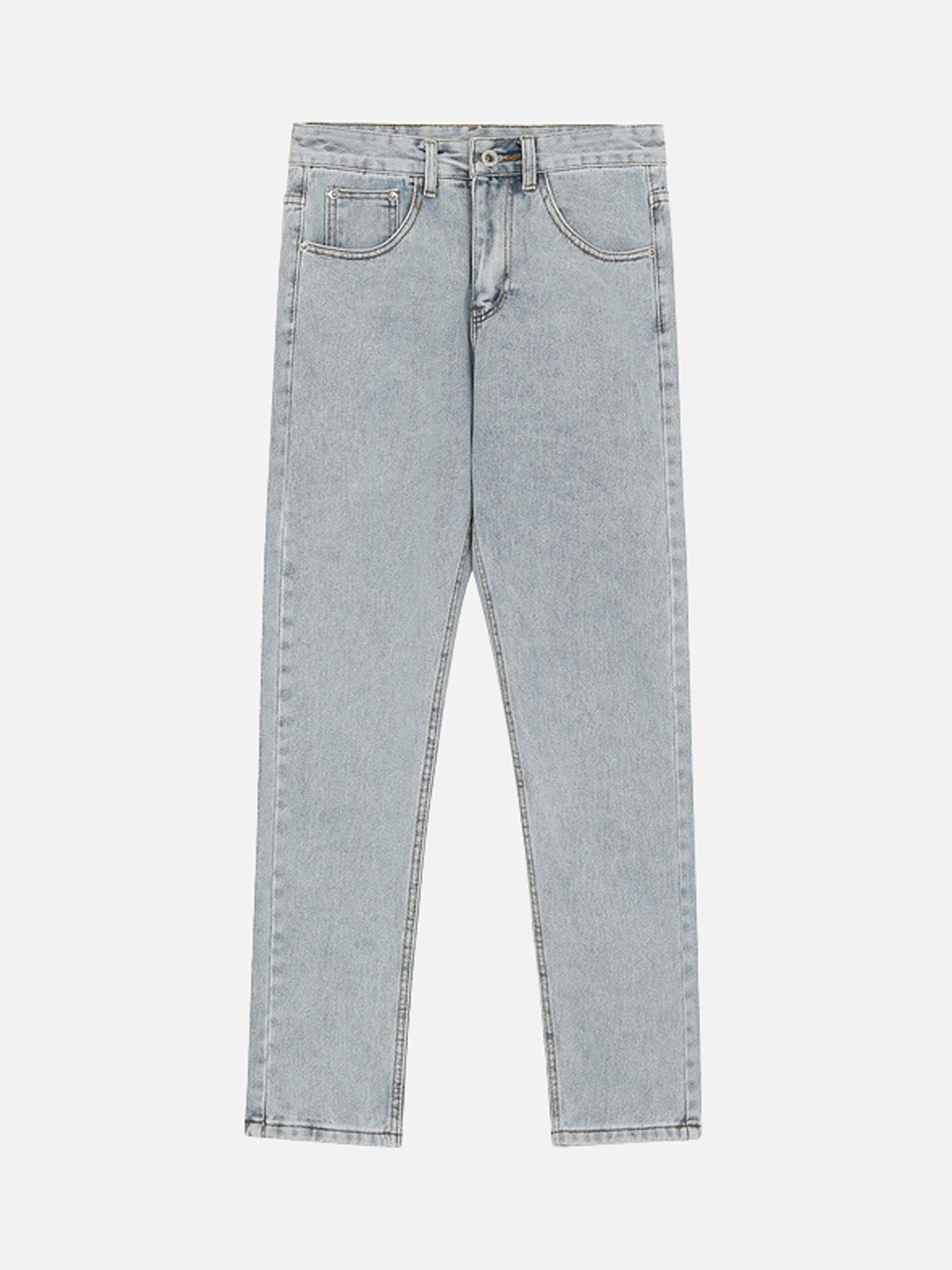 Tntwear® - High Street Letter Embroidered Slim-Fit Skinny Jeans - tntwear1