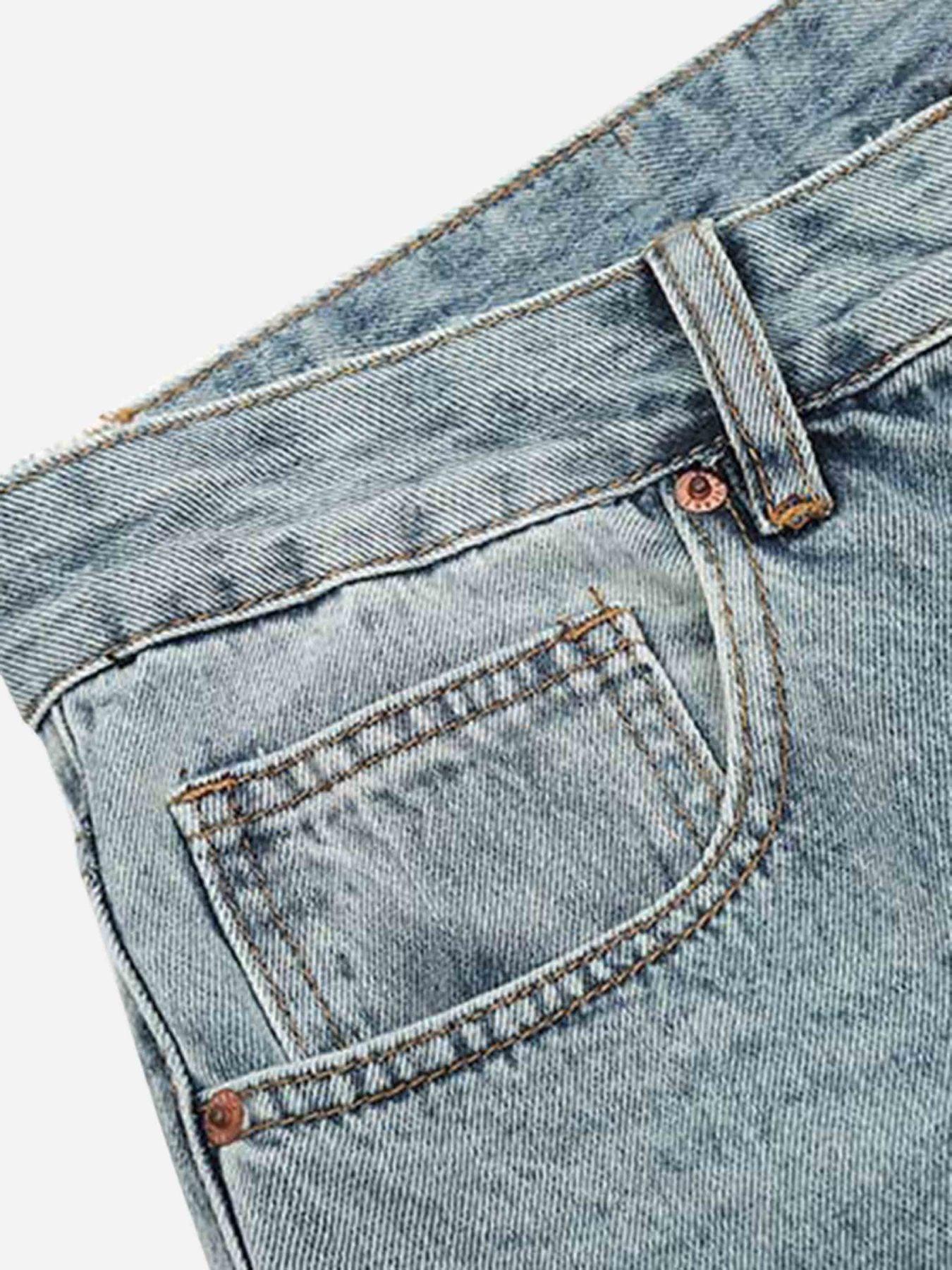 Tntwear® - High Street Ripped Micro Flare Jeans - tntwear1