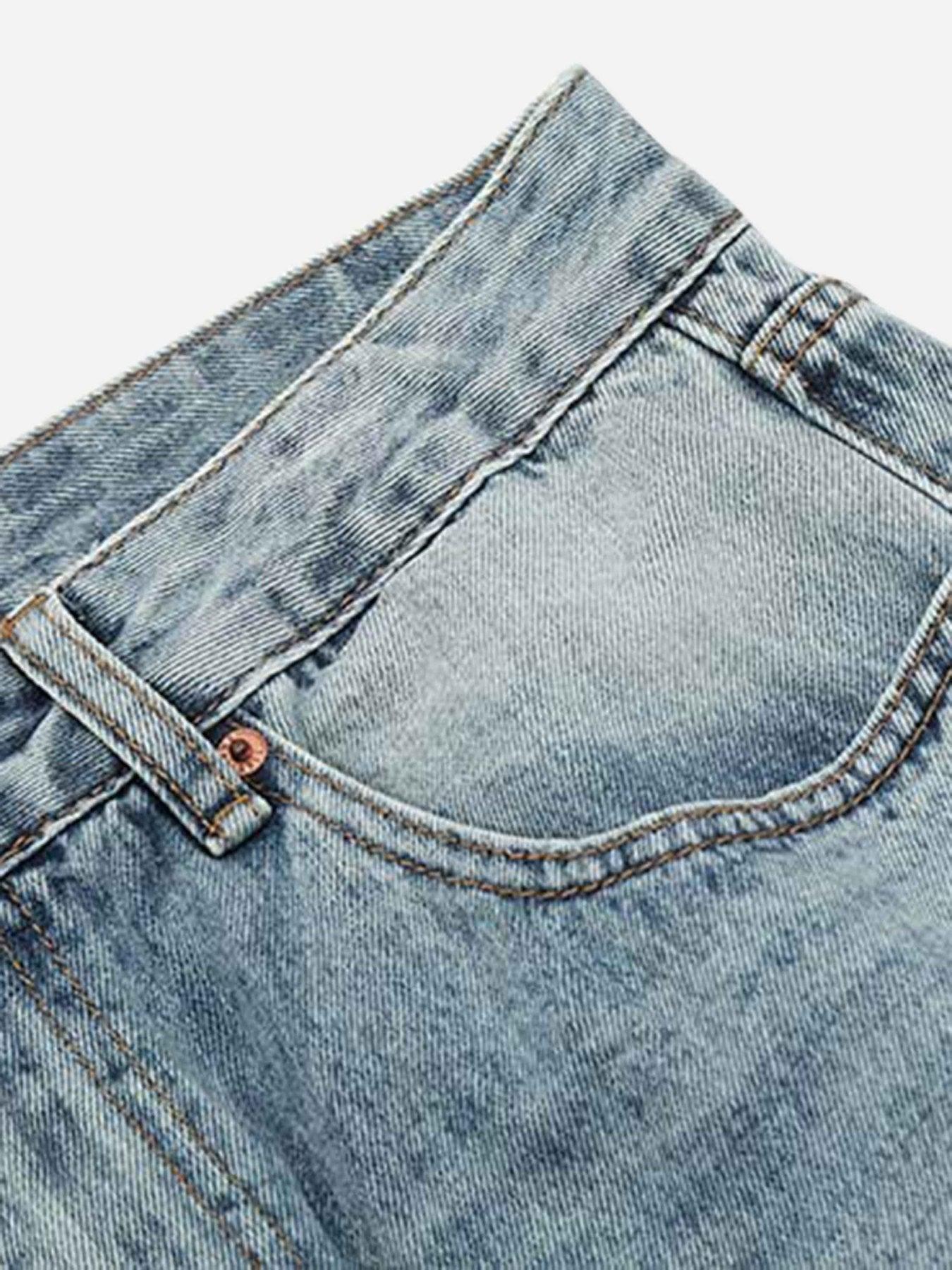 Tntwear® - High Street Ripped Micro Flare Jeans - tntwear1