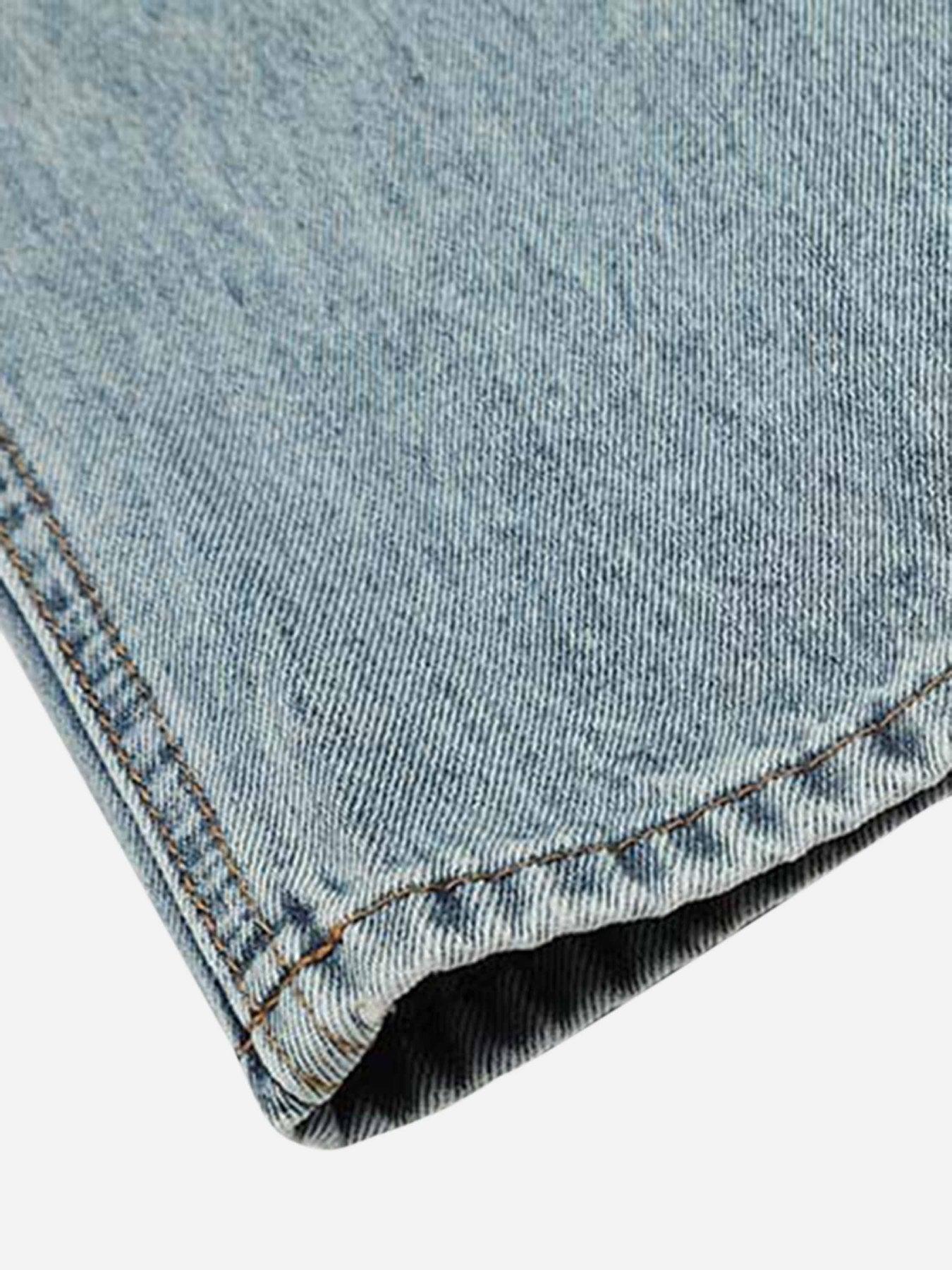 Tntwear® - High Street Ripped Micro Flare Jeans - tntwear1