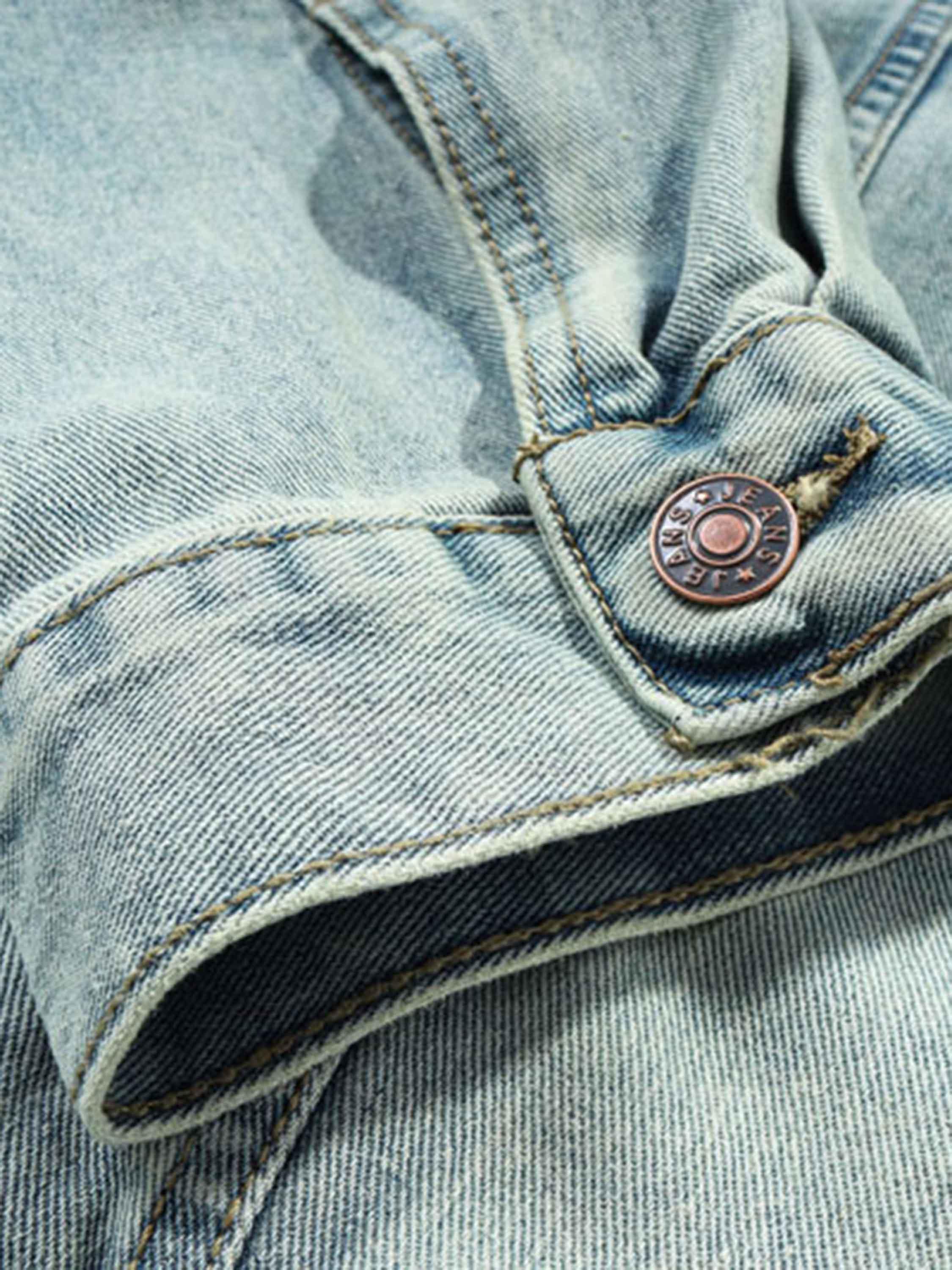 Tntwear® - High Street Washed And Worn Denim Hoodie - 1464 - tntwear1