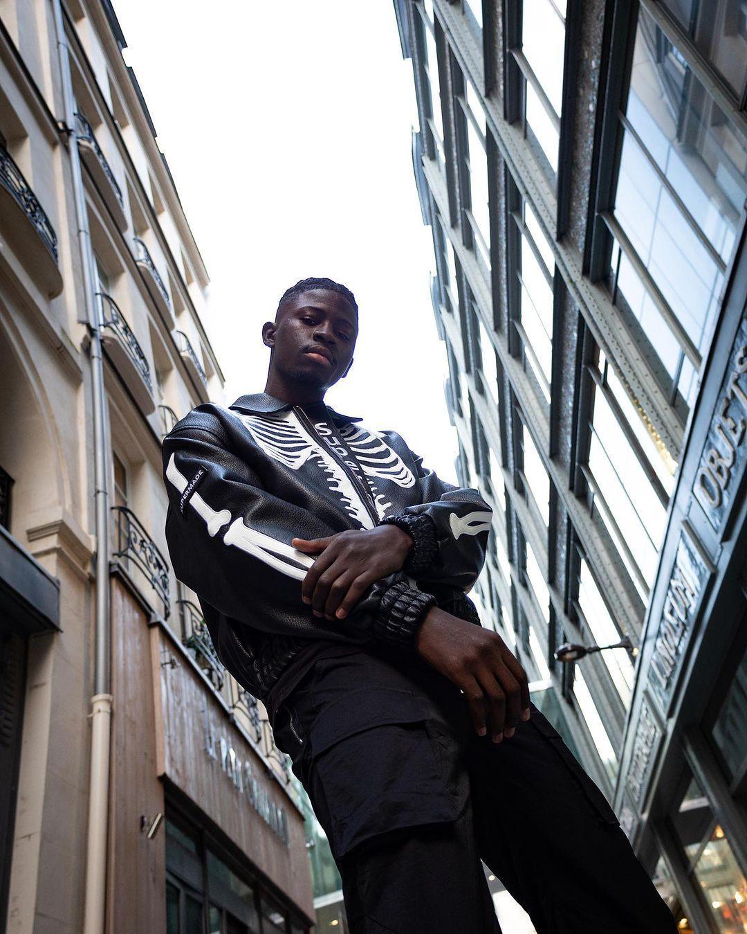 Tntwear® - Hip Hop Bones Embroidered Leather Jacket - 1833 - tntwear1