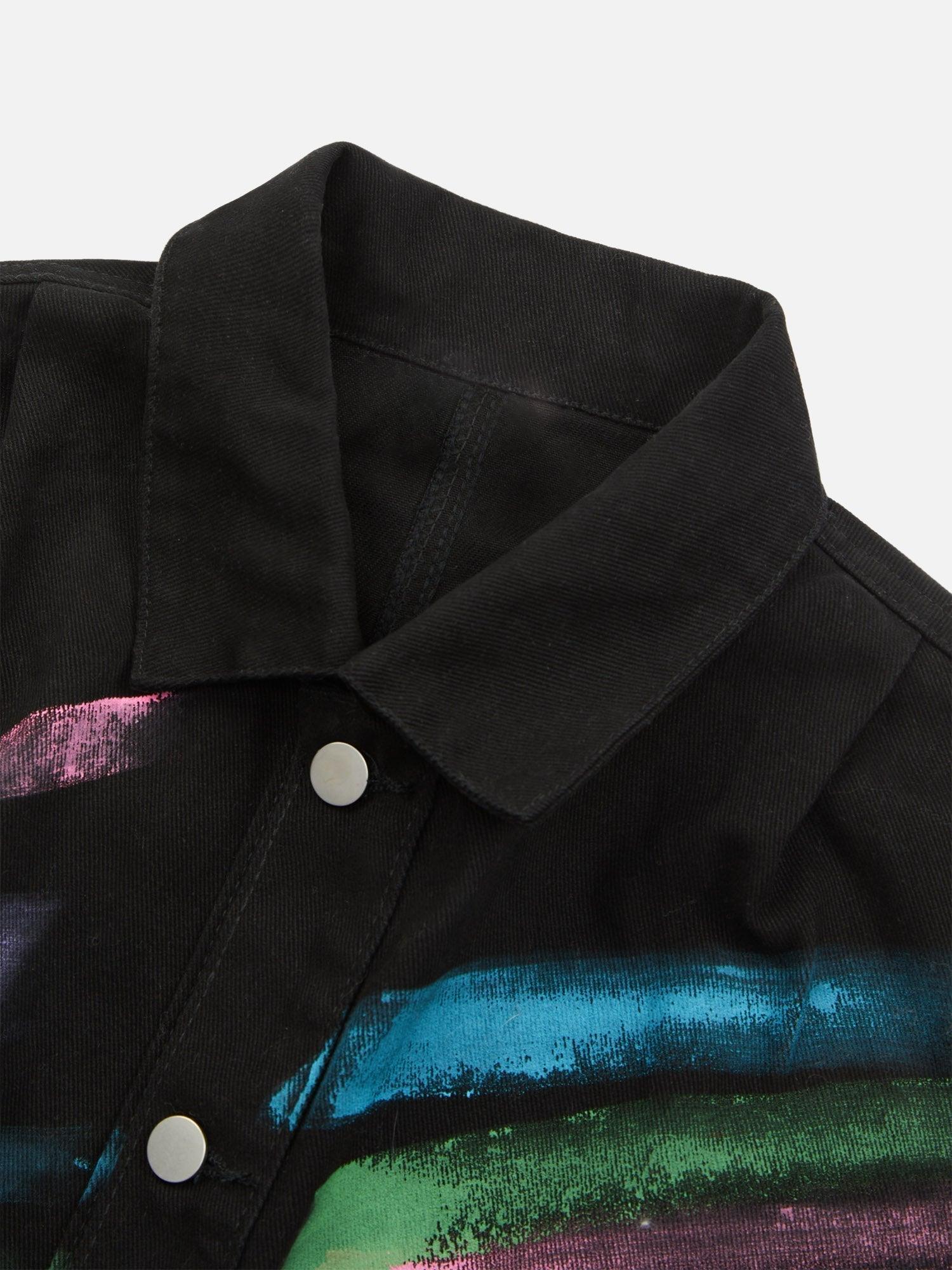 Tntwear® - Hip-hop Hand-painted Graffiti Denim Jacket - tntwear1